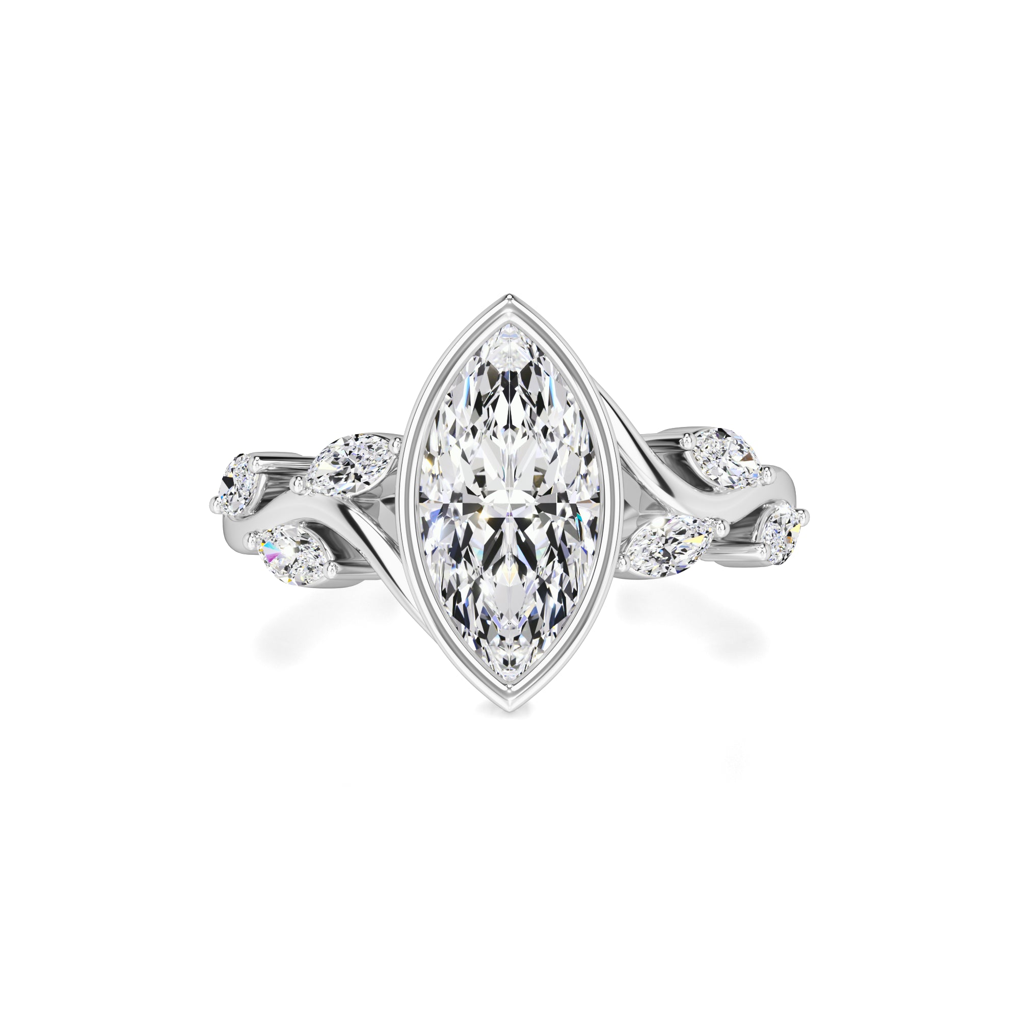 Addie Moissanite & Lab Grown Diamond Ring | White Gold | 1