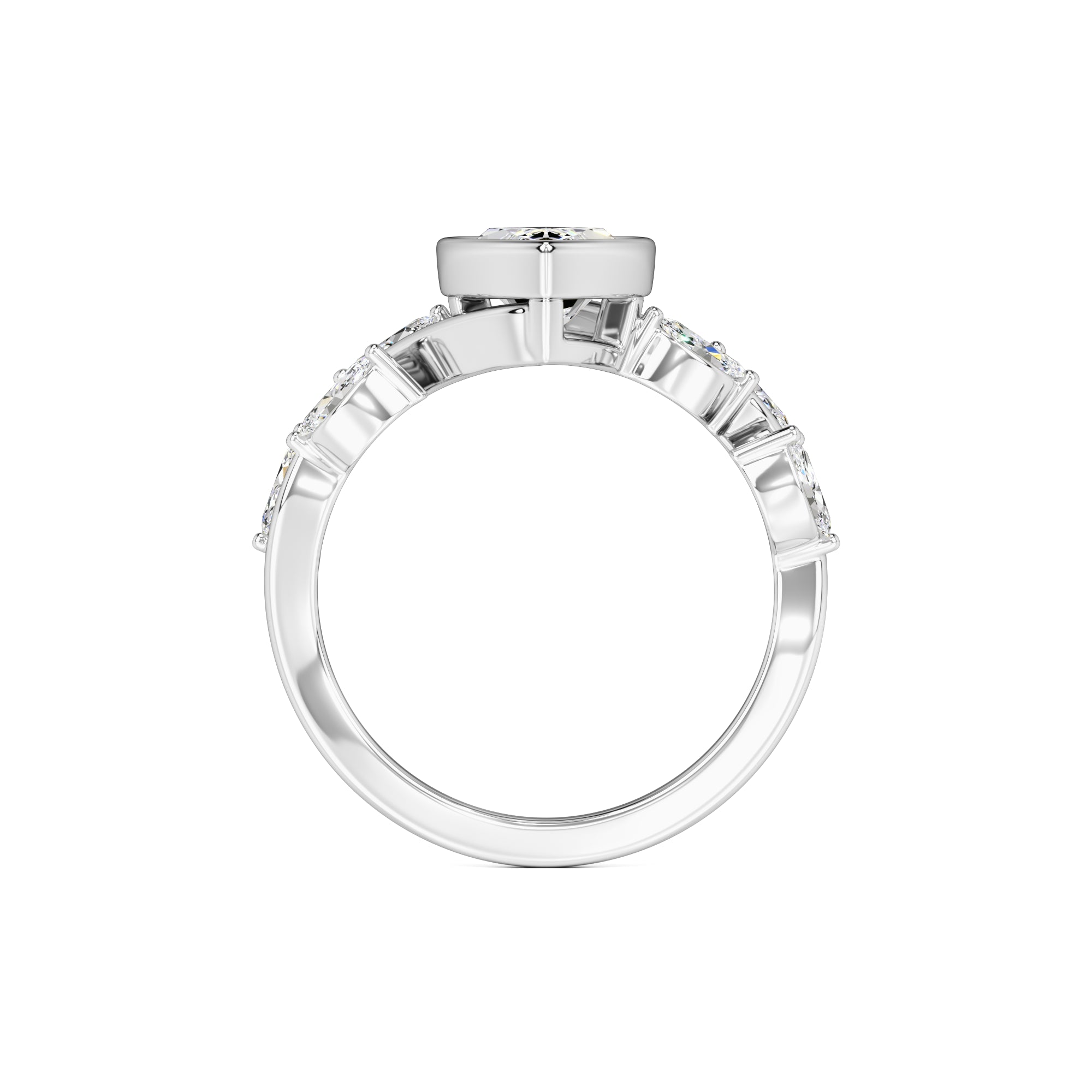 Addie Moissanite & Lab Grown Diamond Ring | White Gold | 4