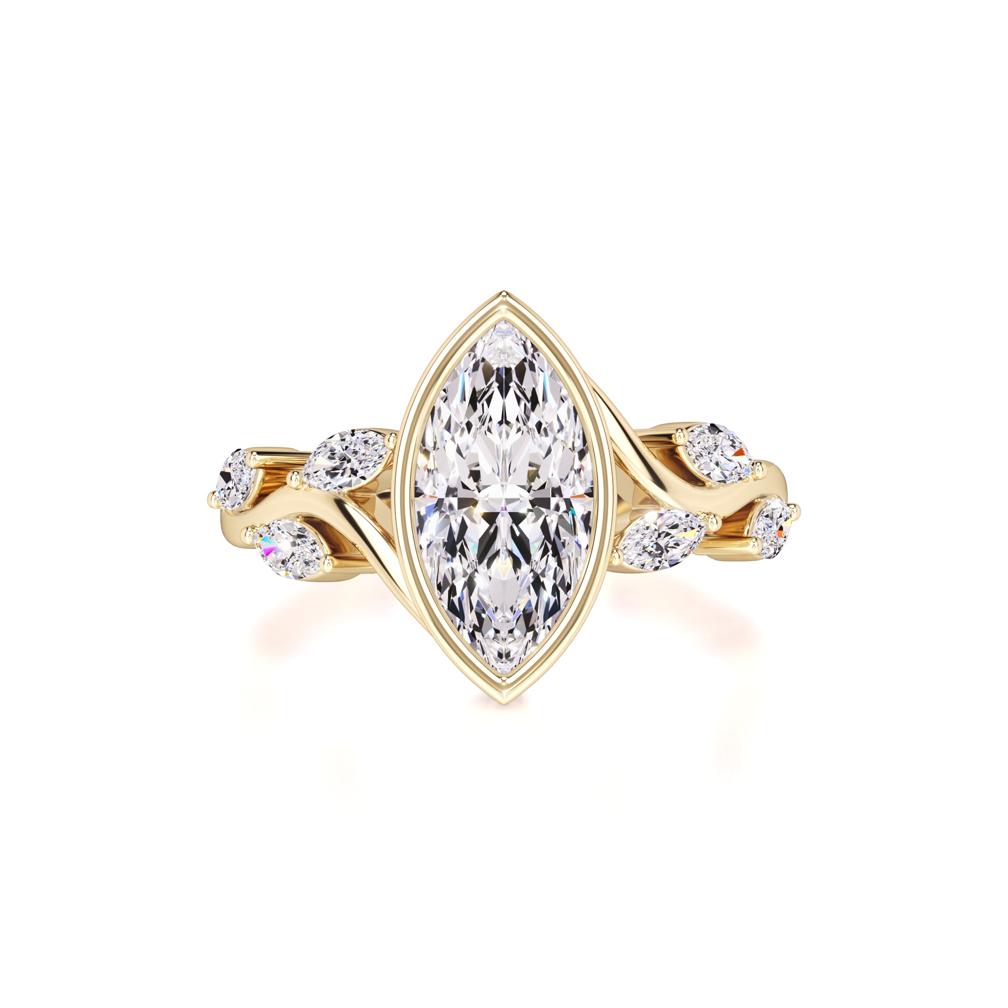 Addie Moissanite & Lab Grown Diamond Ring | Yellow Gold | 1