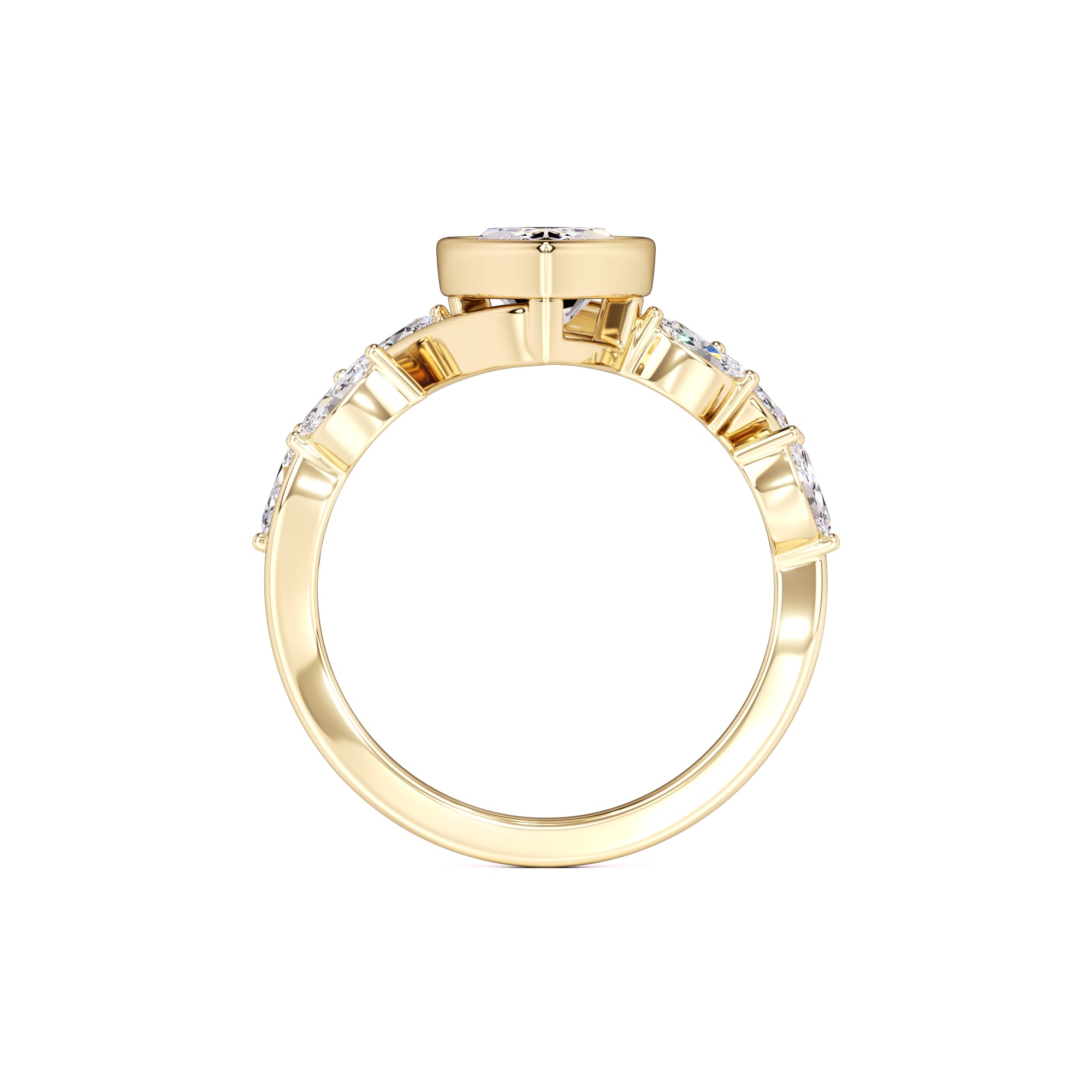 Addie Moissanite & Lab Grown Diamond Ring | Yellow Gold | 4
