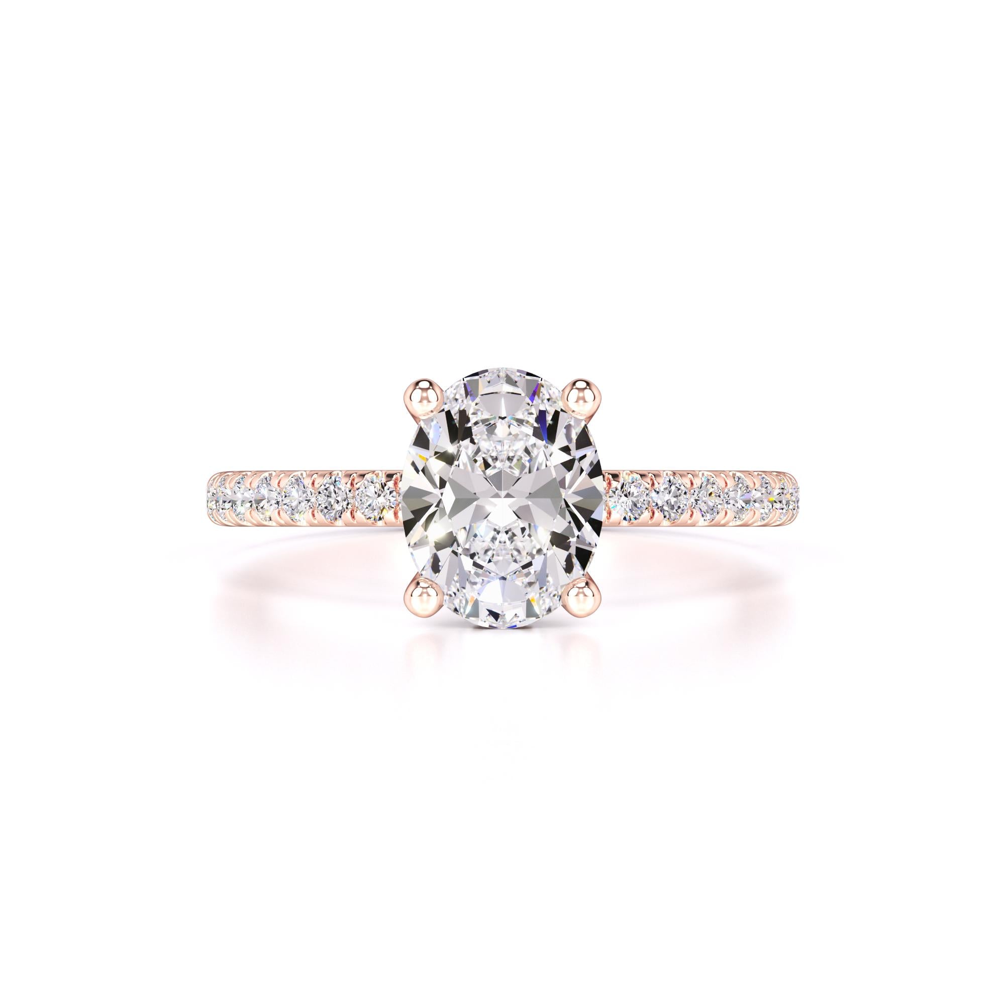 Skylar Moissanite & Lab Grown Diamond Ring | Rose Gold | 1