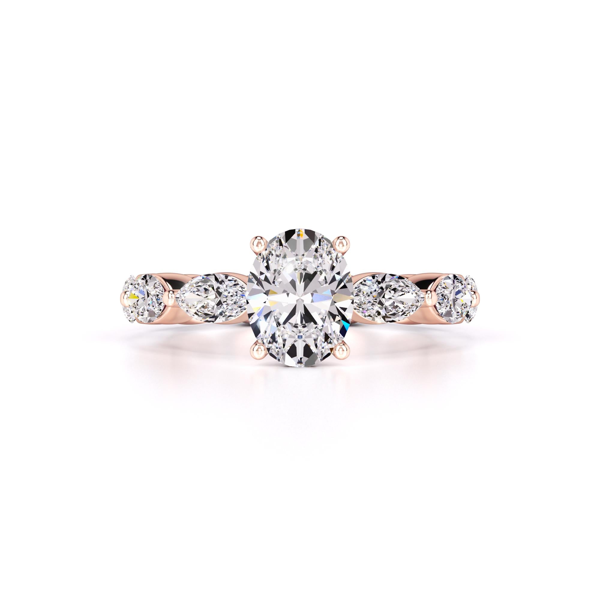 Katie Moissanite & Lab Grown Diamond Ring | Rose Gold | 1