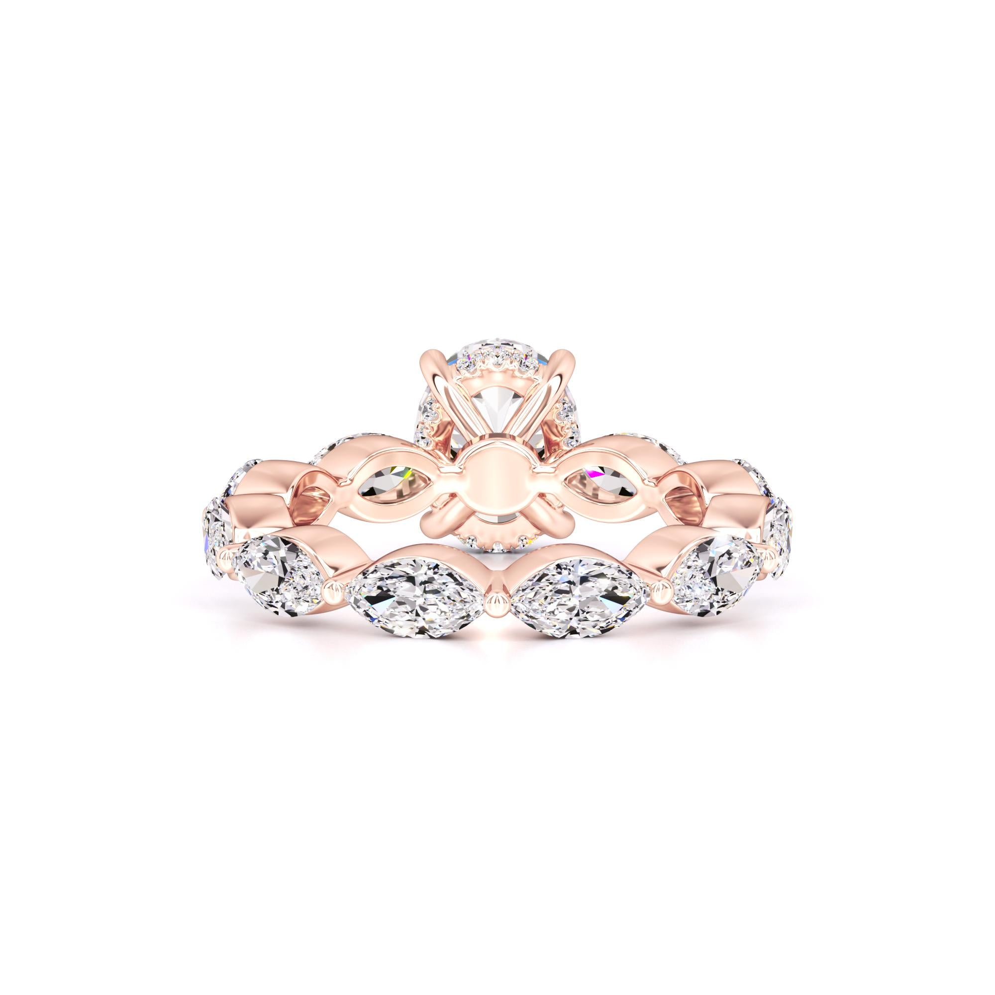 Katie Moissanite & Lab Grown Diamond Ring | Rose Gold | 3