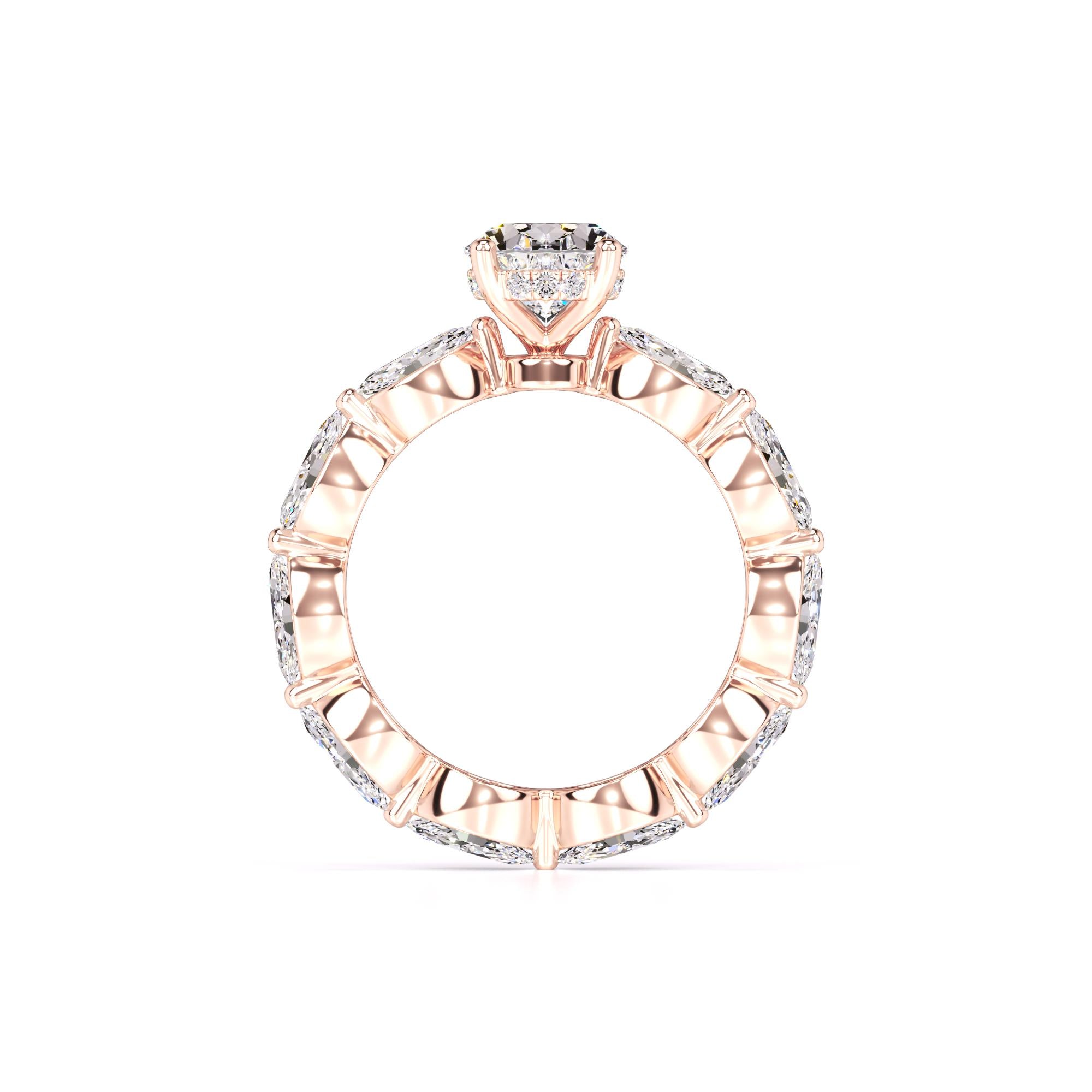Katie Moissanite & Lab Grown Diamond Ring | Rose Gold | 4