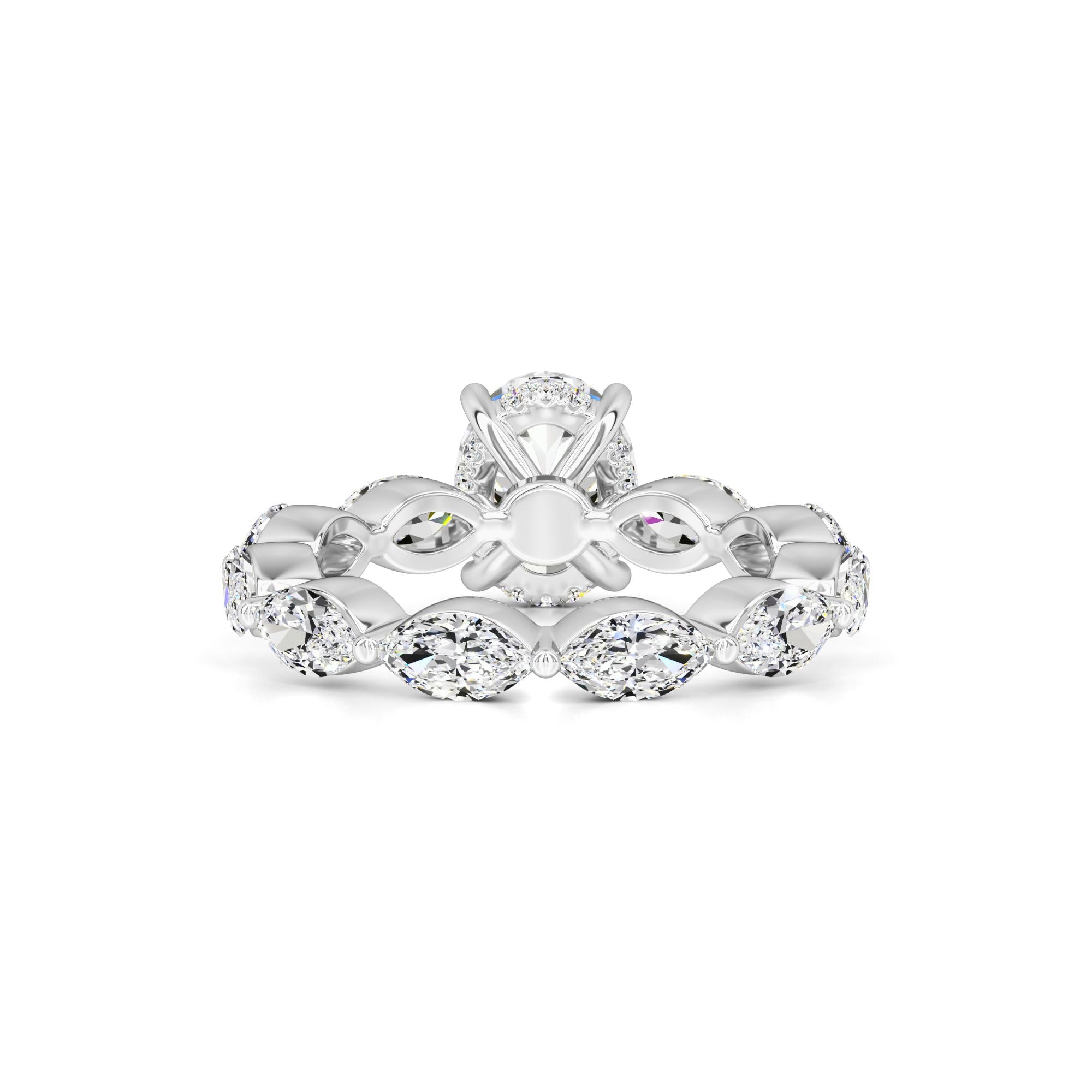 Katie Moissanite & Lab Grown Diamond Ring | White Gold | 3