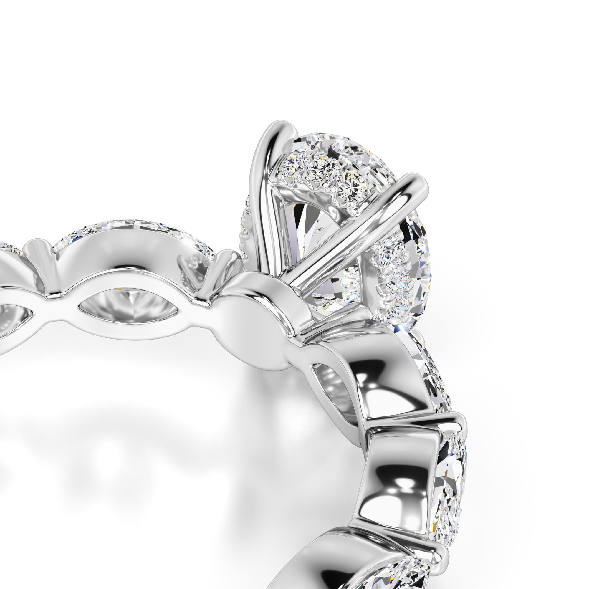 Katie Moissanite & Lab Grown Diamond Ring | White Gold | 2