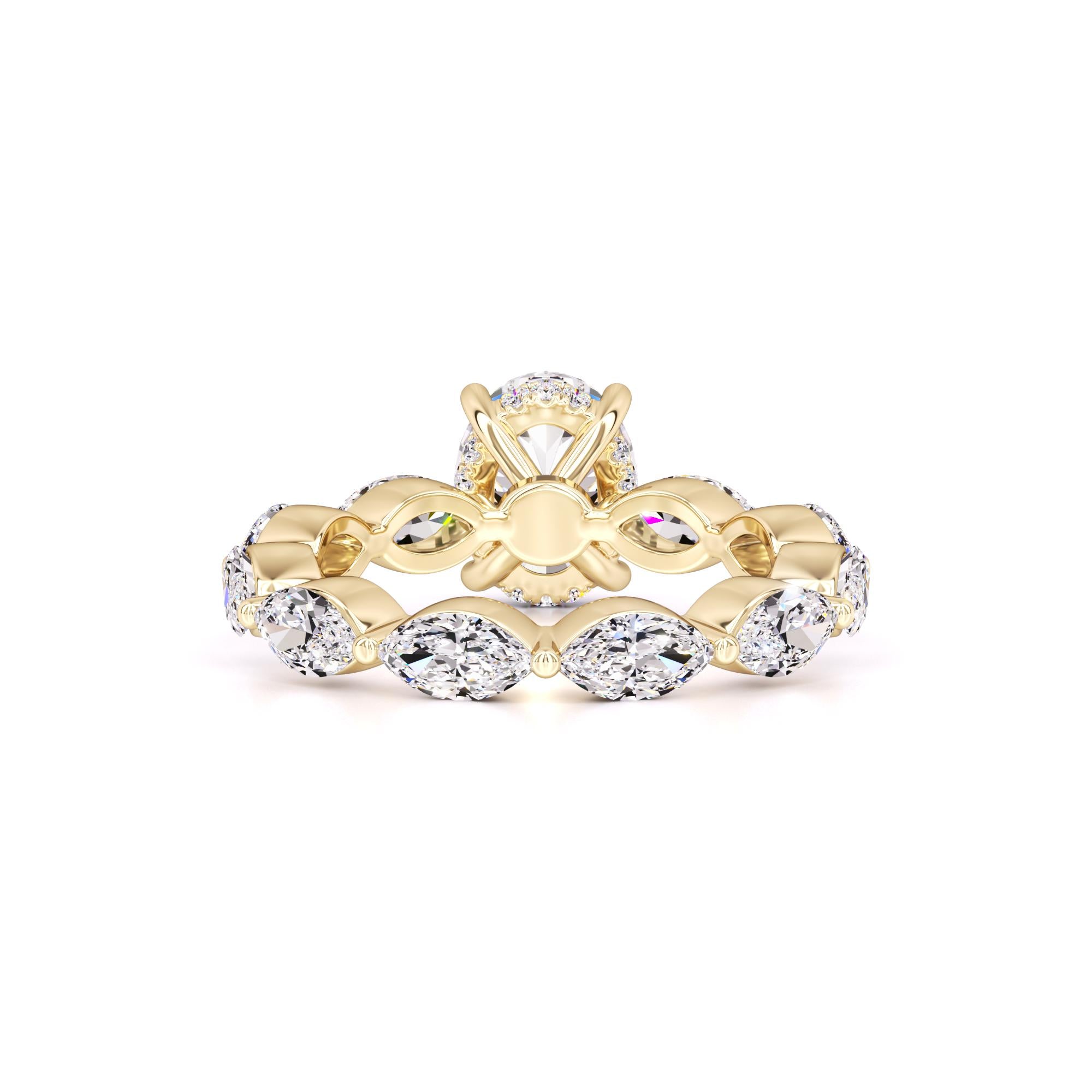 Katie Moissanite & Lab Grown Diamond Ring | Yellow Gold | 3