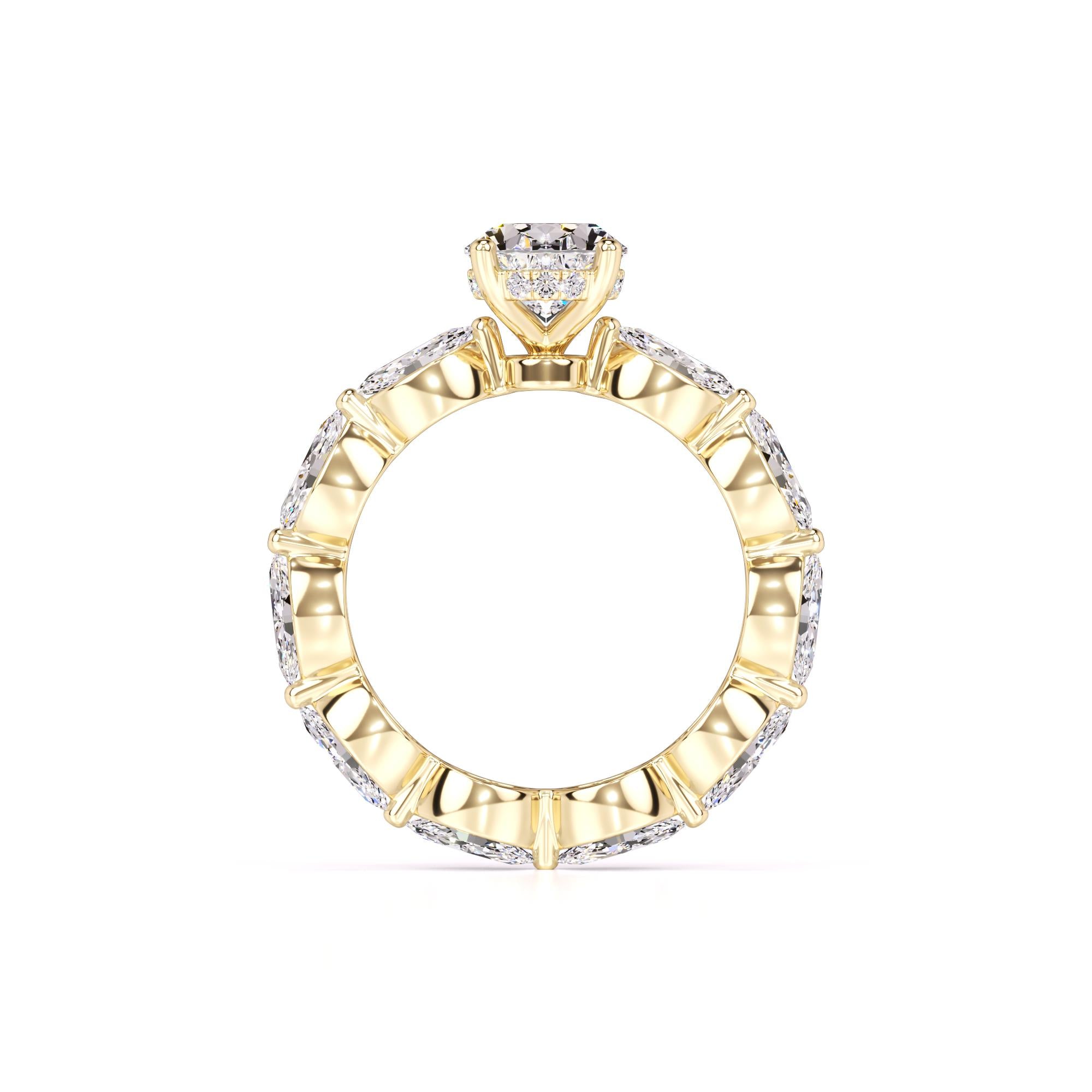 Katie Moissanite & Lab Grown Diamond Ring | Yellow Gold | 4
