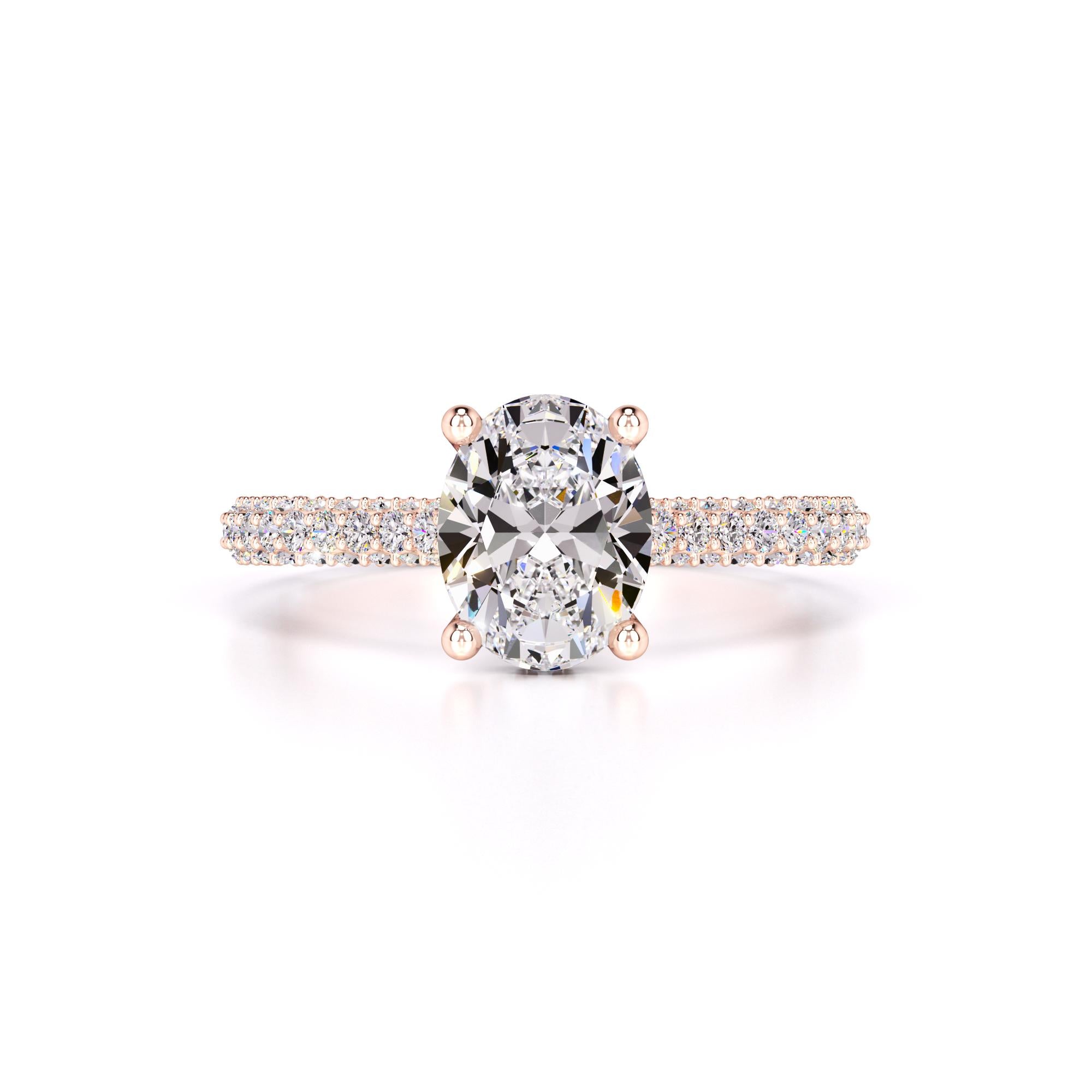 Jessica Moissanite & Lab Grown Diamond Ring | Rose Gold | 1