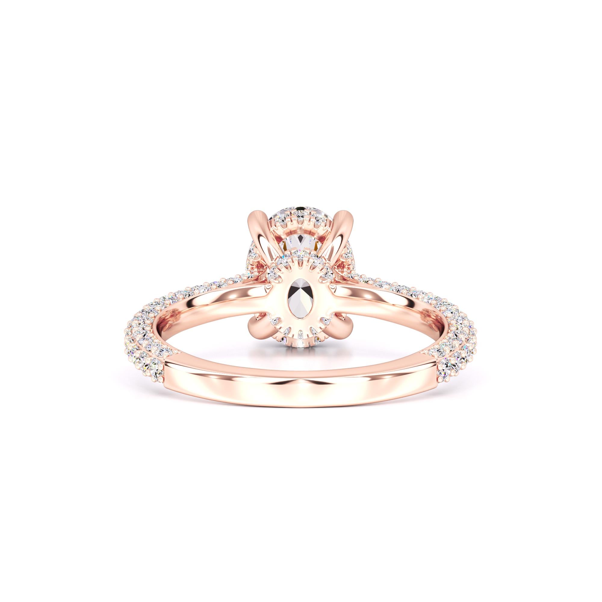 Jessica Moissanite & Lab Grown Diamond Ring | Rose Gold | 3