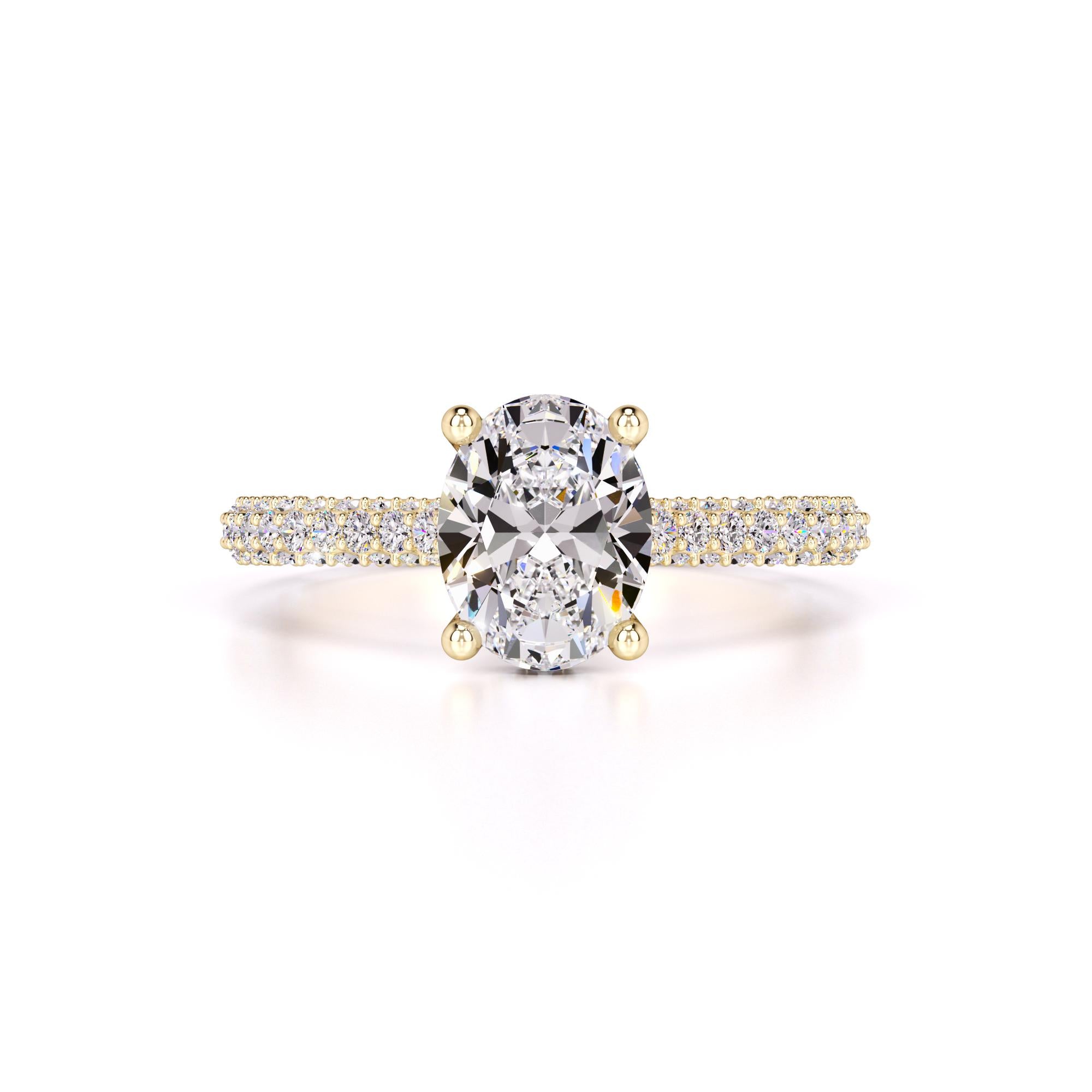 Jessica Moissanite & Lab Grown Diamond Ring | Yellow Gold | 1