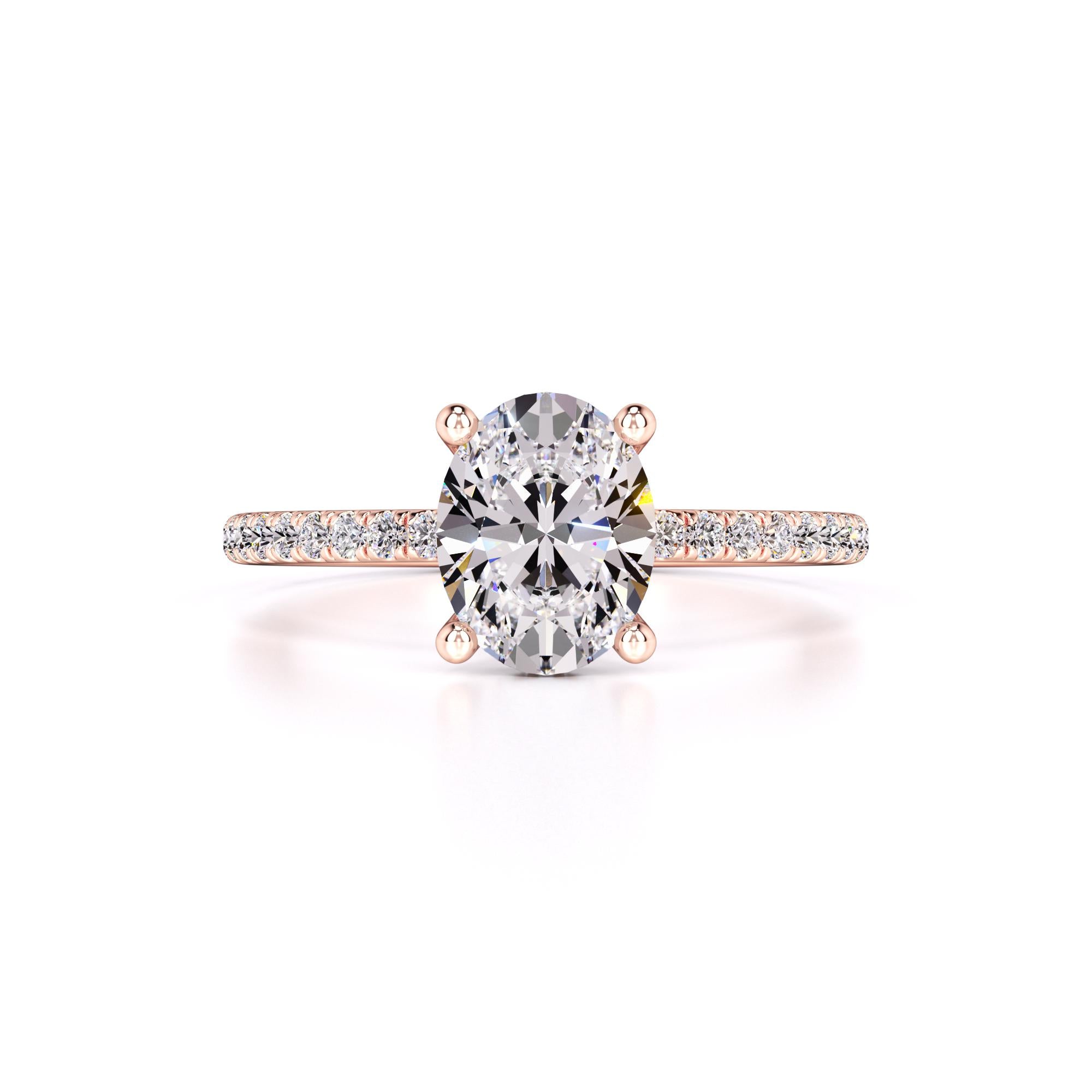 Rachel Moissanite & Lab Grown Diamond Ring | Rose Gold | 1
