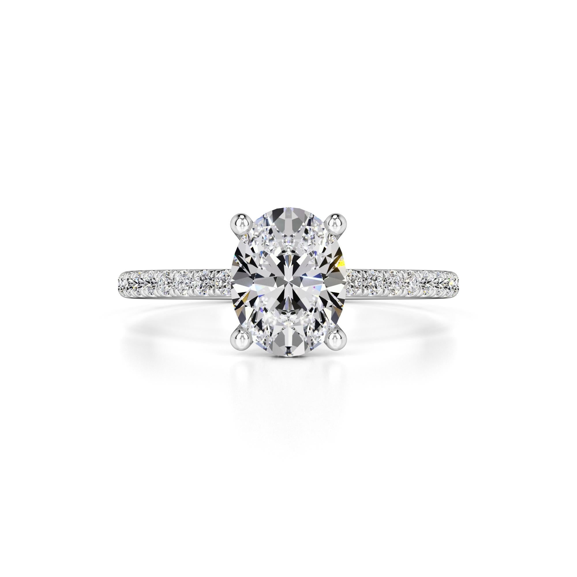 Rachel Moissanite & Lab Grown Diamond Ring | White Gold | 1
