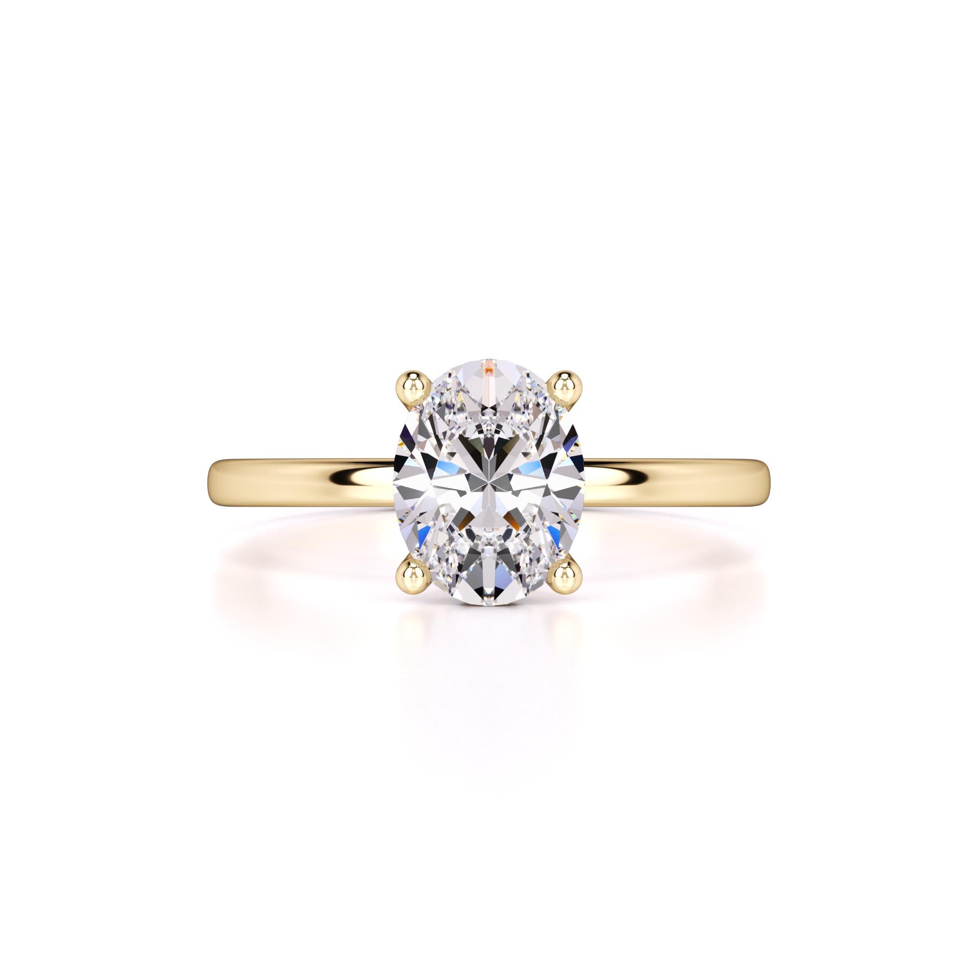 Lola Moissanite & Lab Grown Diamond Ring | Yellow Gold | 1