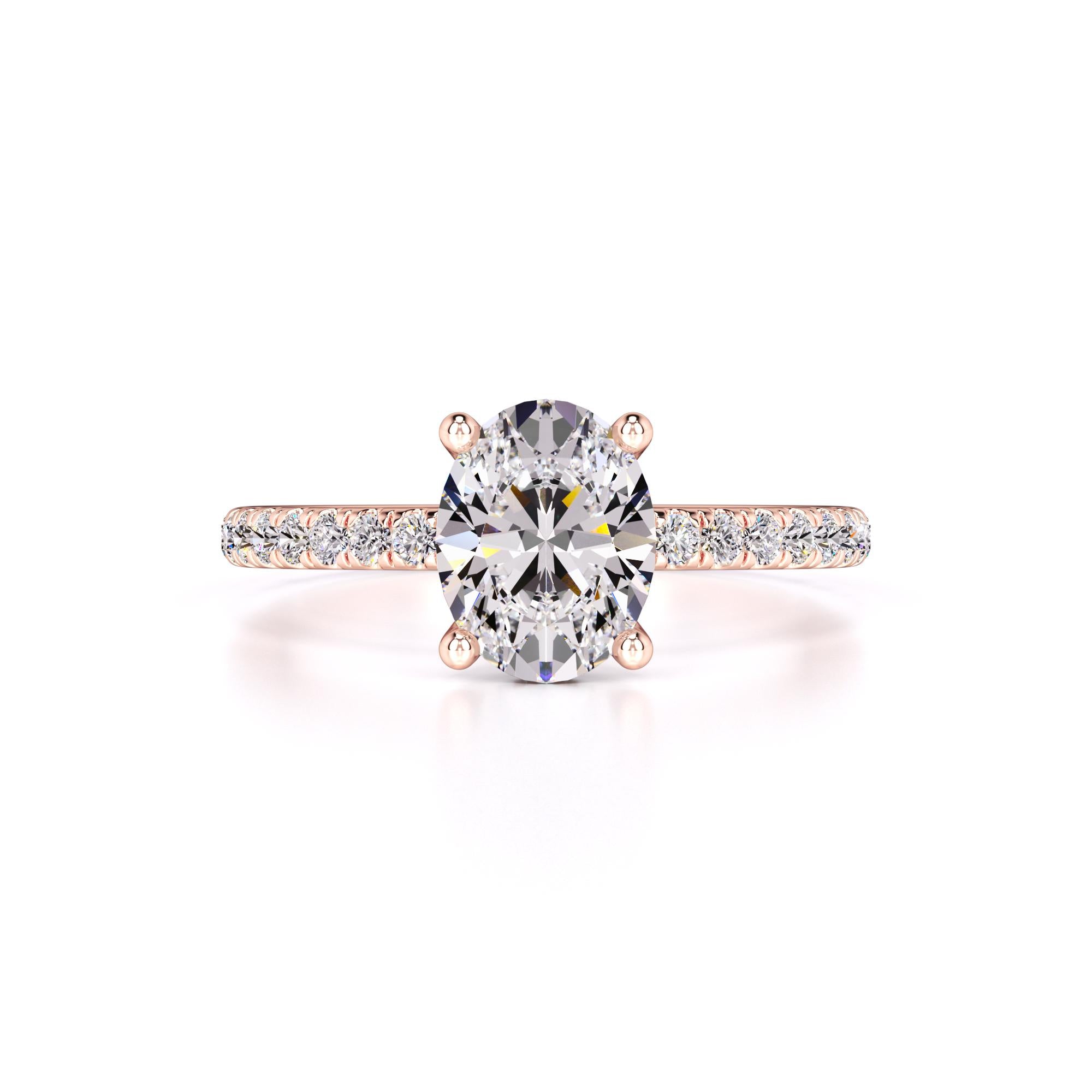 Mika Moissanite & Lab Grown Diamond Ring | Rose Gold | 1
