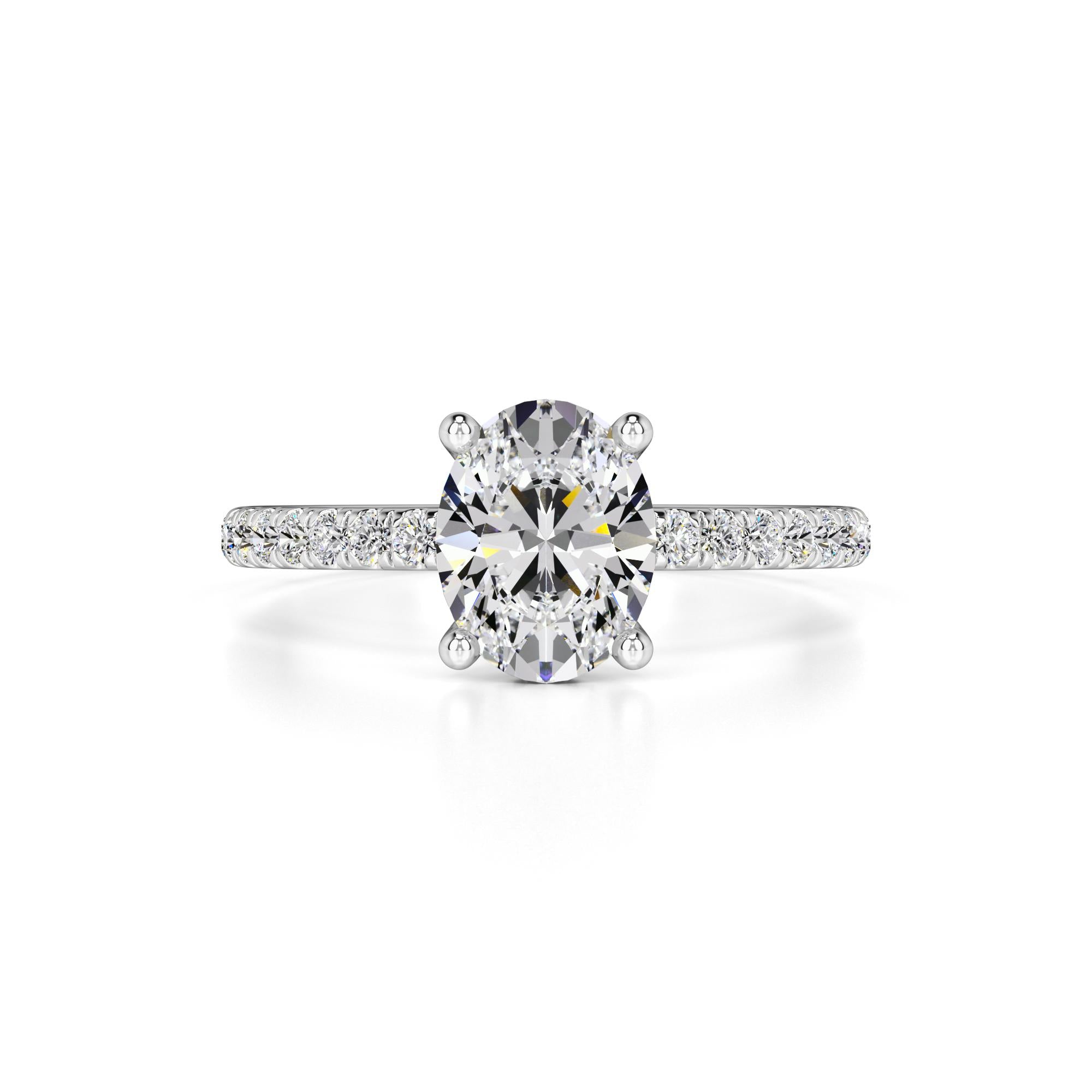 Mika Moissanite & Lab Grown Diamond Ring | White Gold | 1