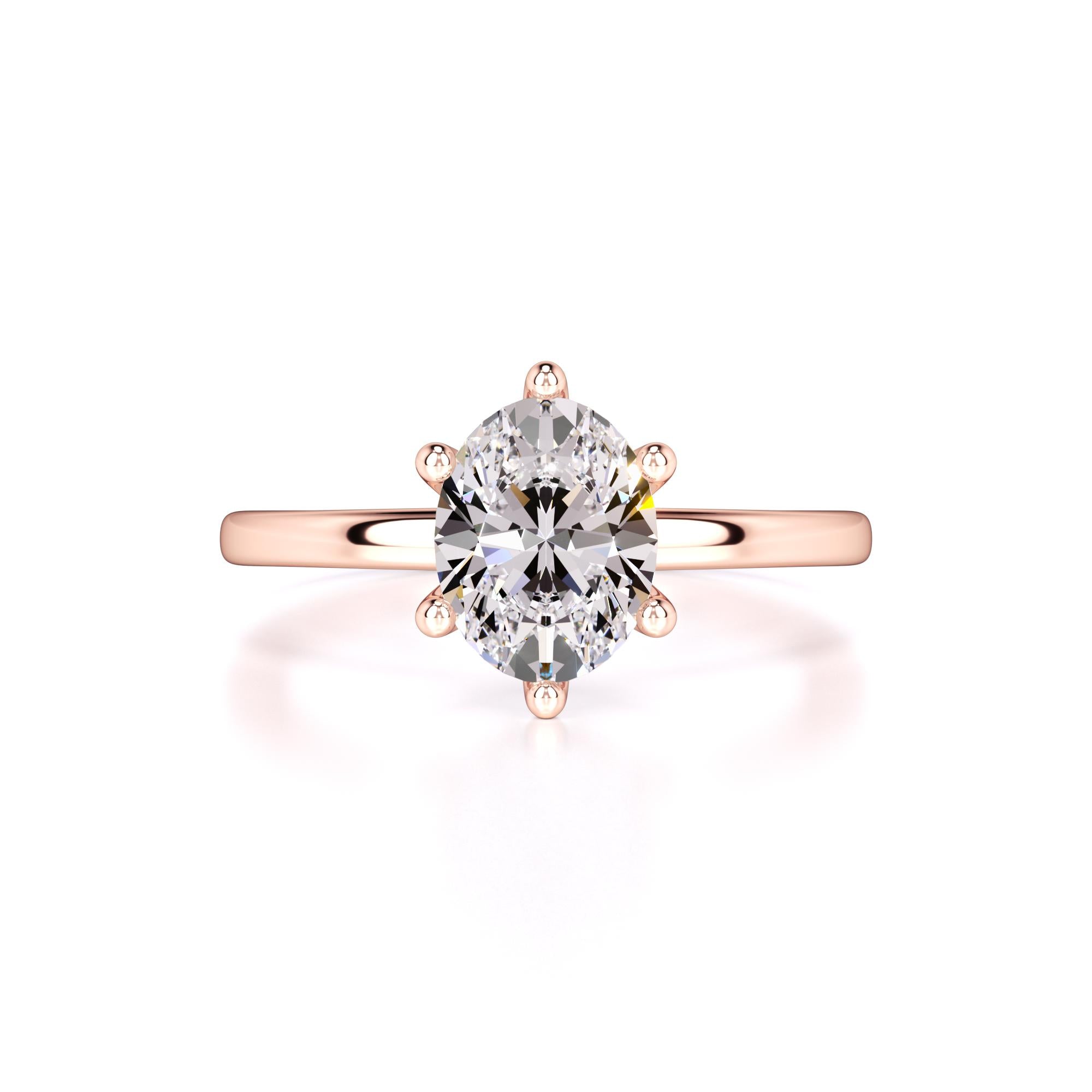 Ariana Moissanite & Lab Grown Diamond Ring | Rose Gold | 1