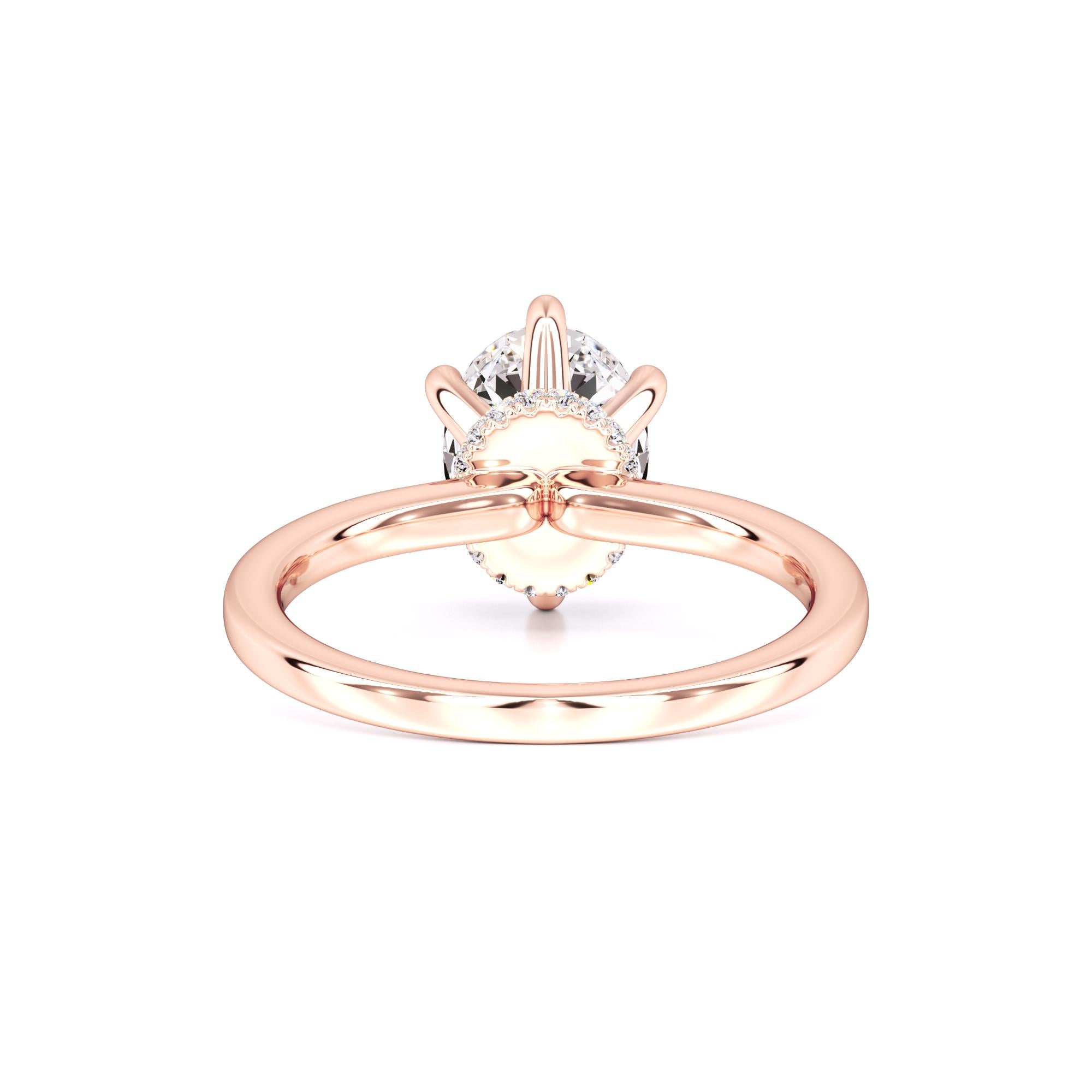 Ariana Moissanite & Lab Grown Diamond Ring | Rose Gold | 3