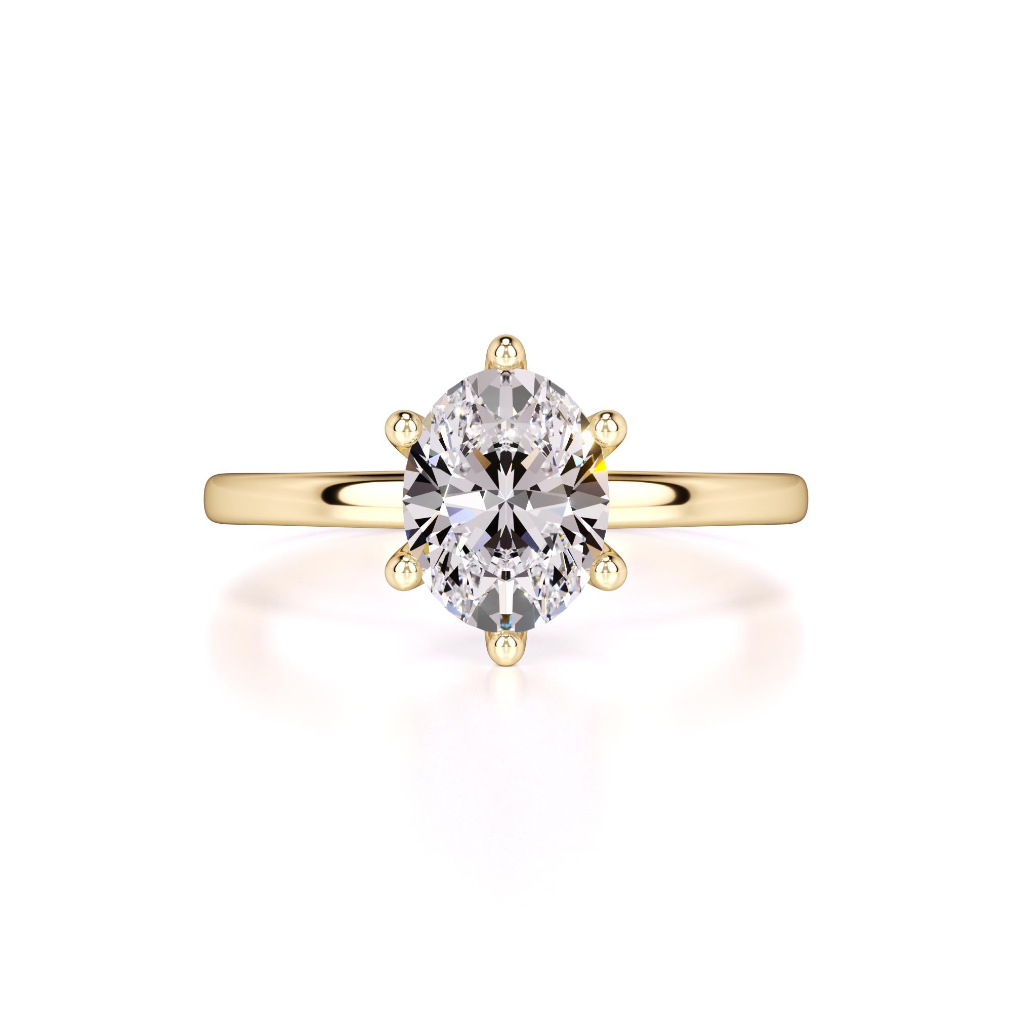 Ariana Moissanite & Lab Grown Diamond Ring | Yellow Gold | 1