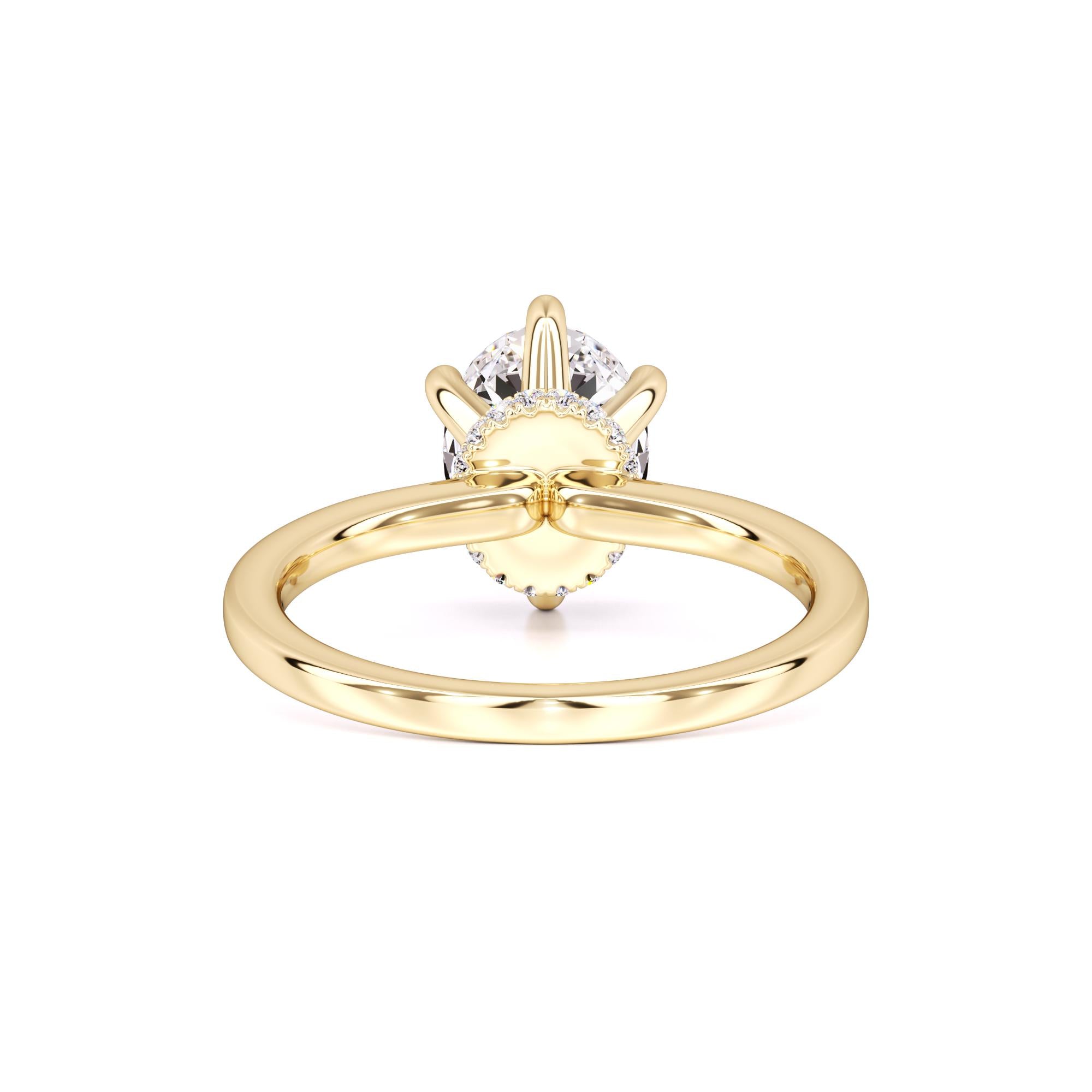 Ariana Moissanite & Lab Grown Diamond Ring | Yellow Gold | 3