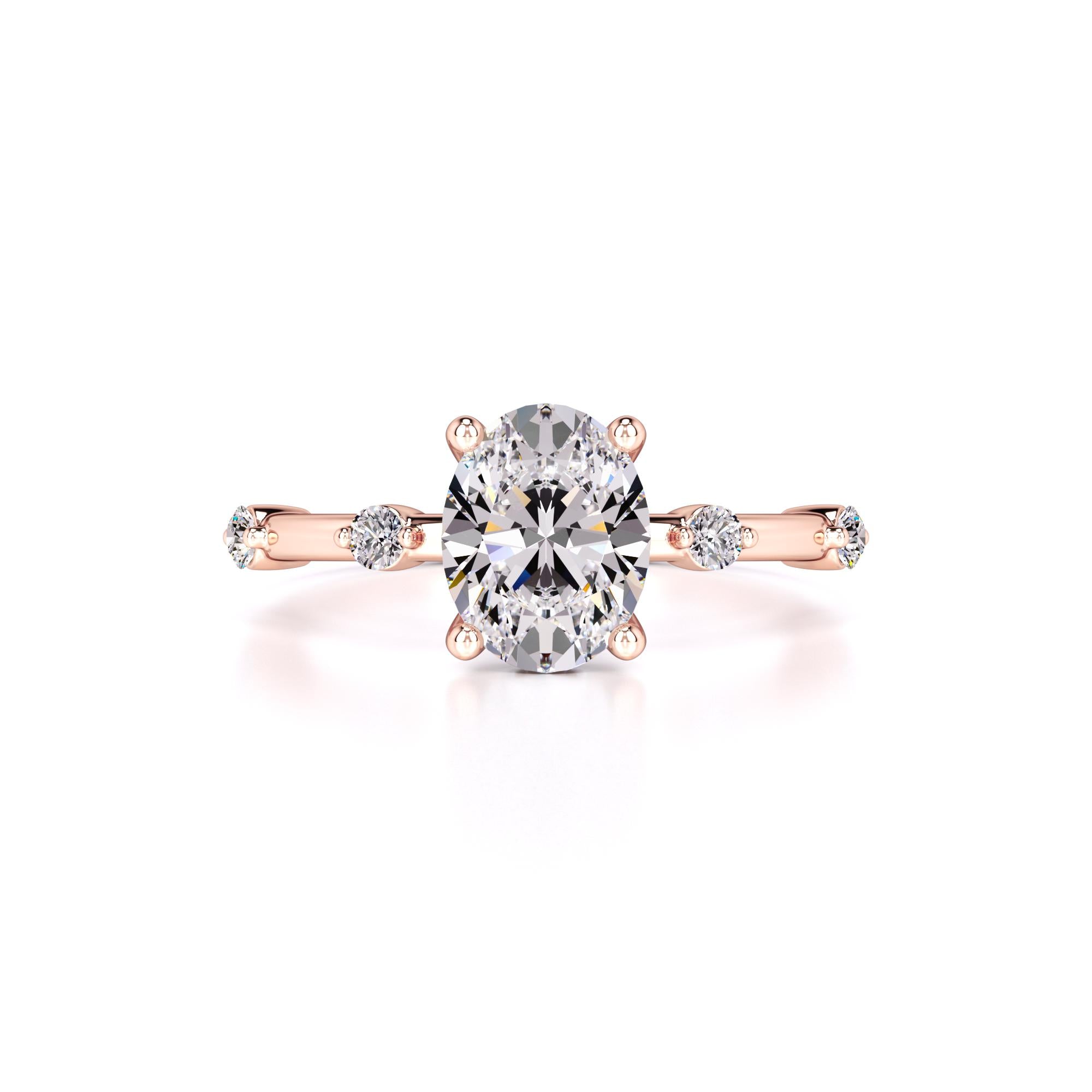 Catherine Moissanite & Lab Grown Diamond Ring | Rose Gold | 1