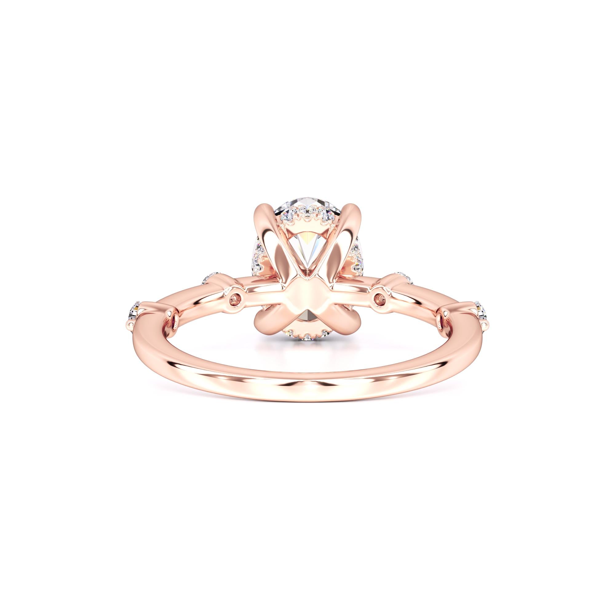 Catherine Moissanite & Lab Grown Diamond Ring | Rose Gold | 3