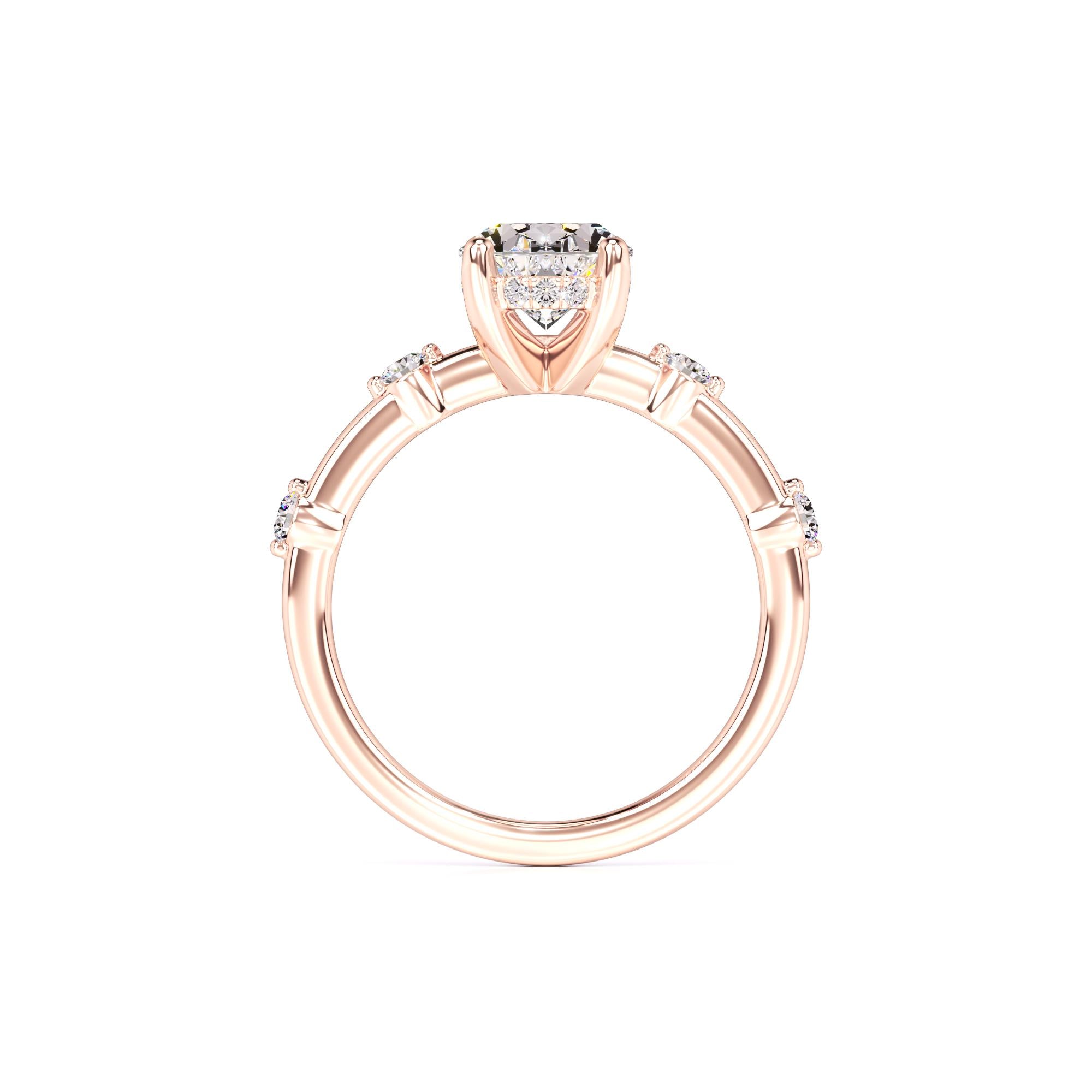Catherine Moissanite & Lab Grown Diamond Ring | Rose Gold | 4