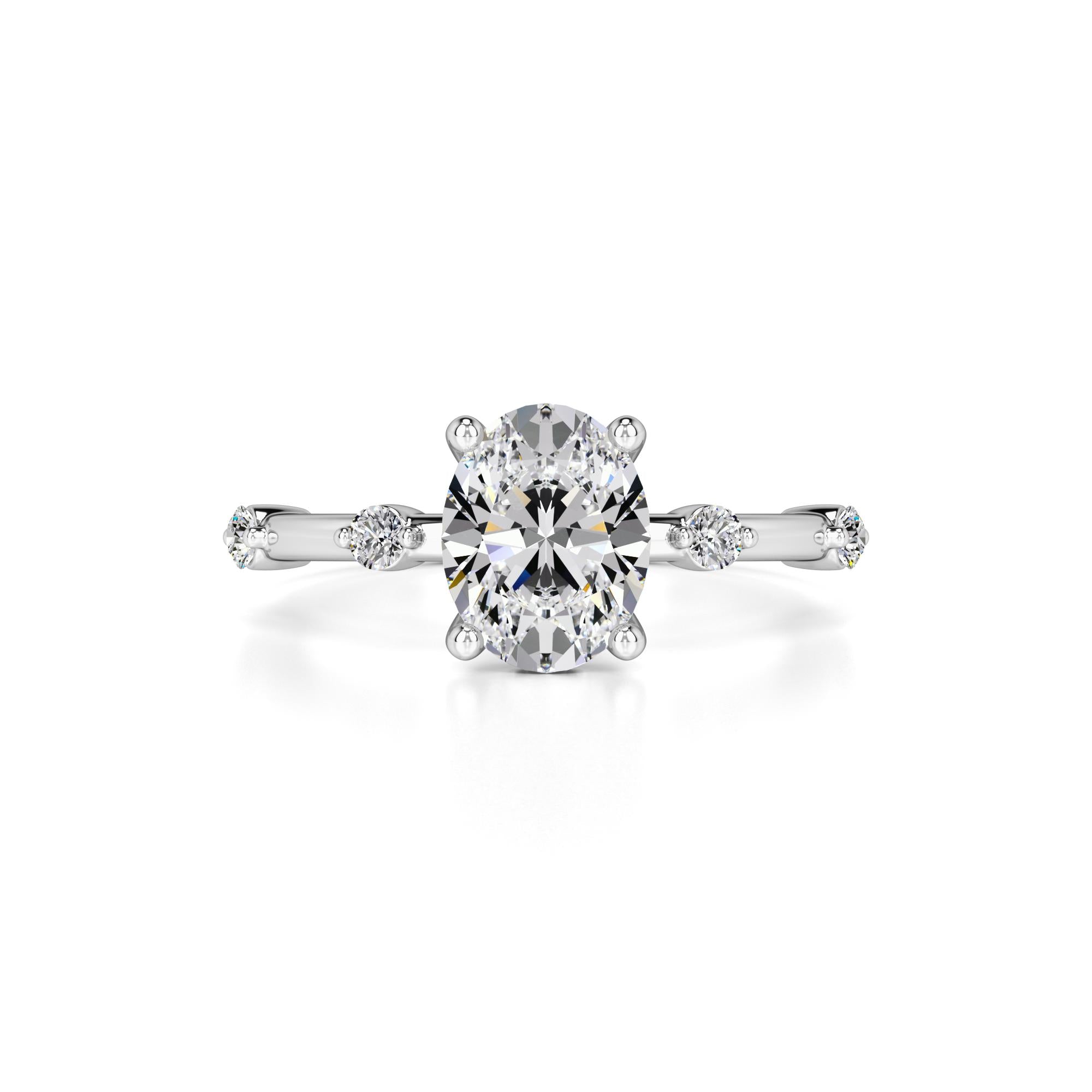 Catherine Moissanite & Lab Grown Diamond Ring | White Gold | 1
