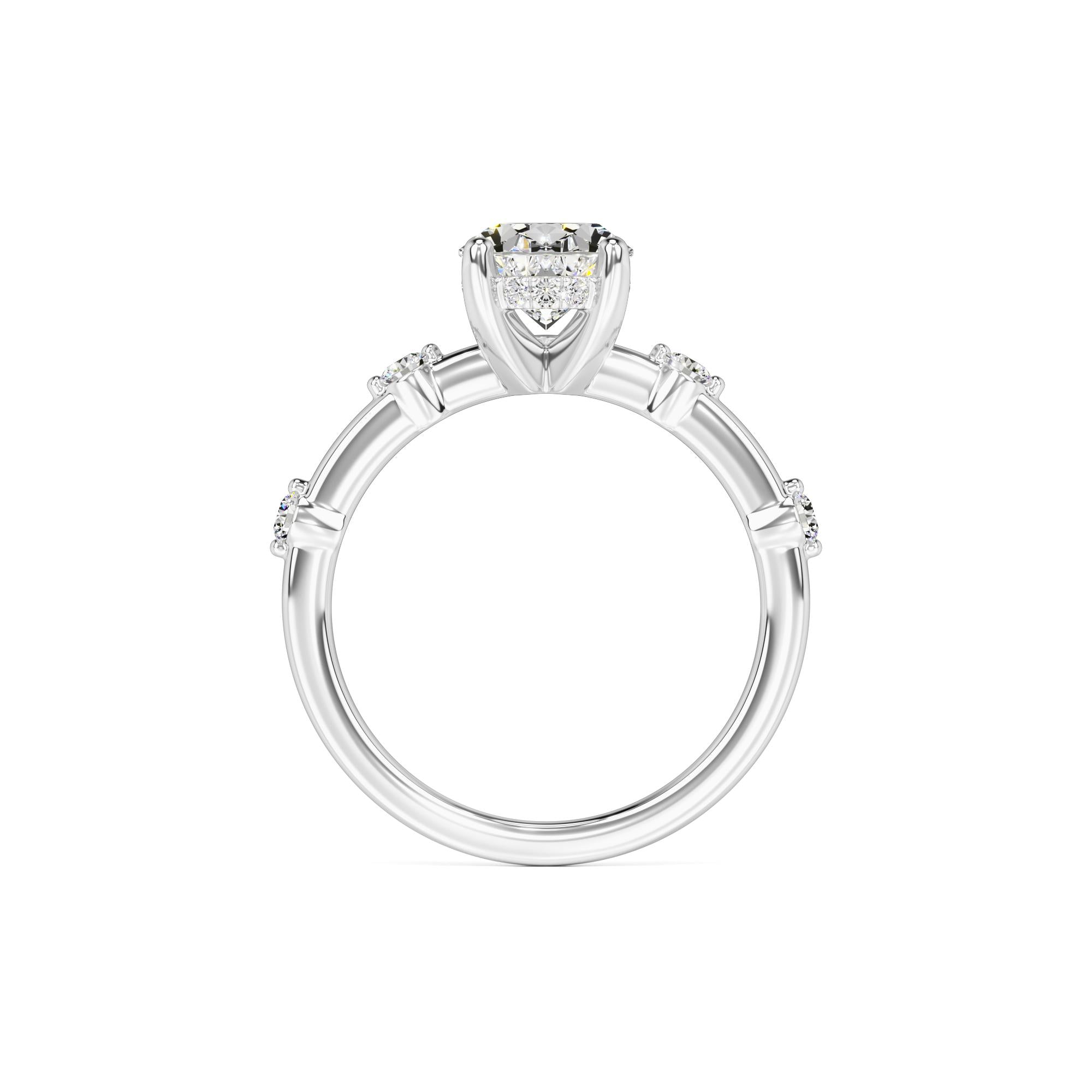 Catherine Moissanite & Lab Grown Diamond Ring | White Gold | 4