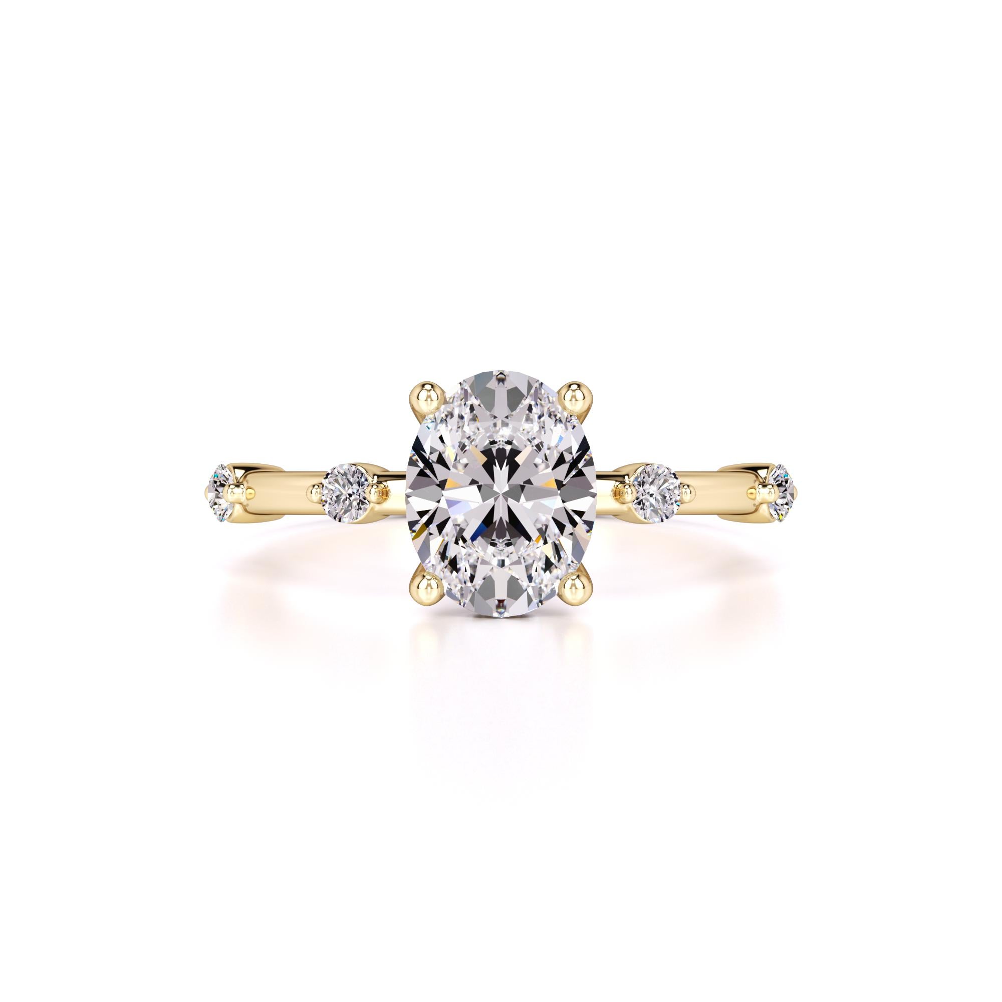 Catherine Moissanite & Lab Grown Diamond Ring | Yellow Gold | 1