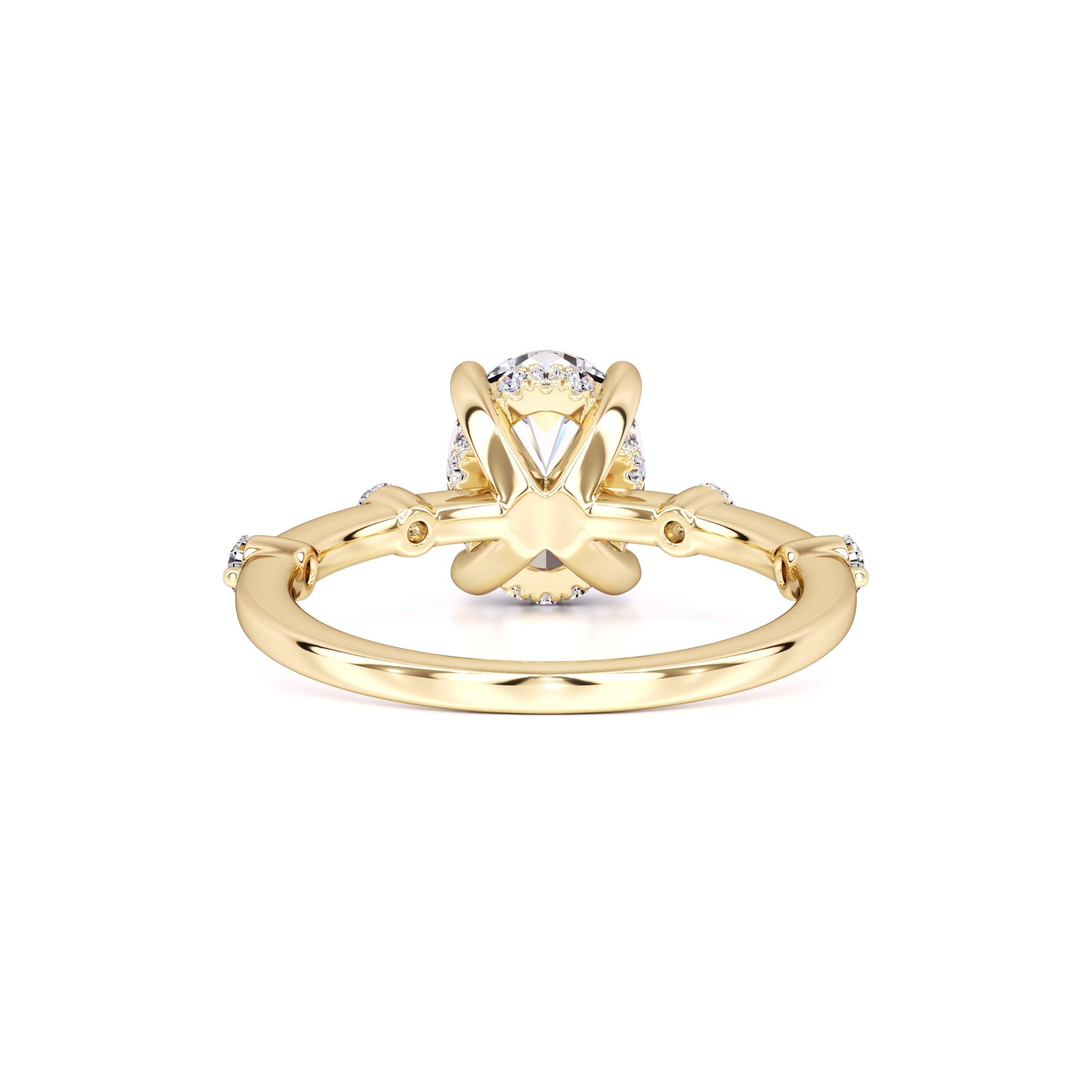 Catherine Moissanite & Lab Grown Diamond Ring | Yellow Gold | 3