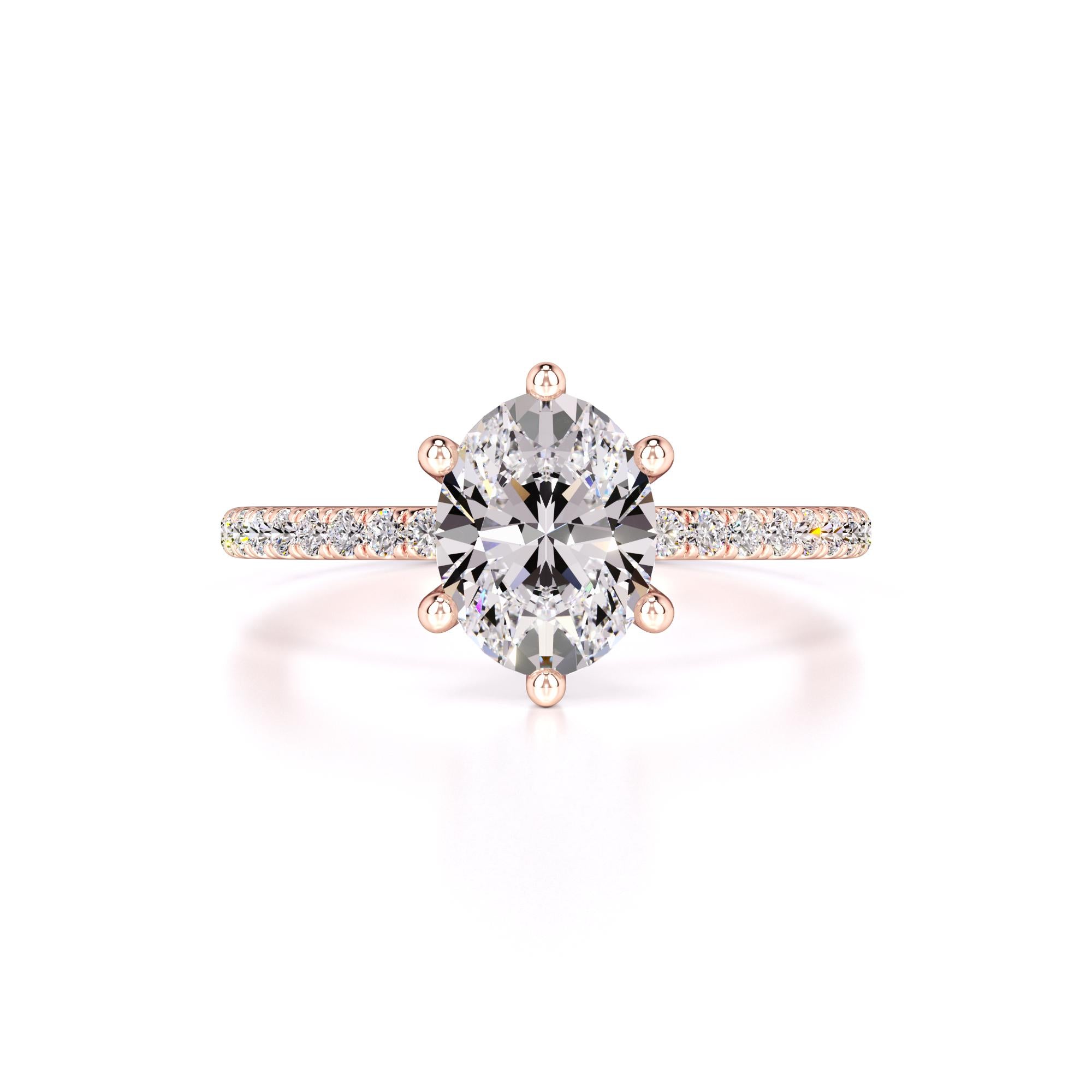 Eva Moissanite & Lab Grown Diamond Ring | Rose Gold | 1