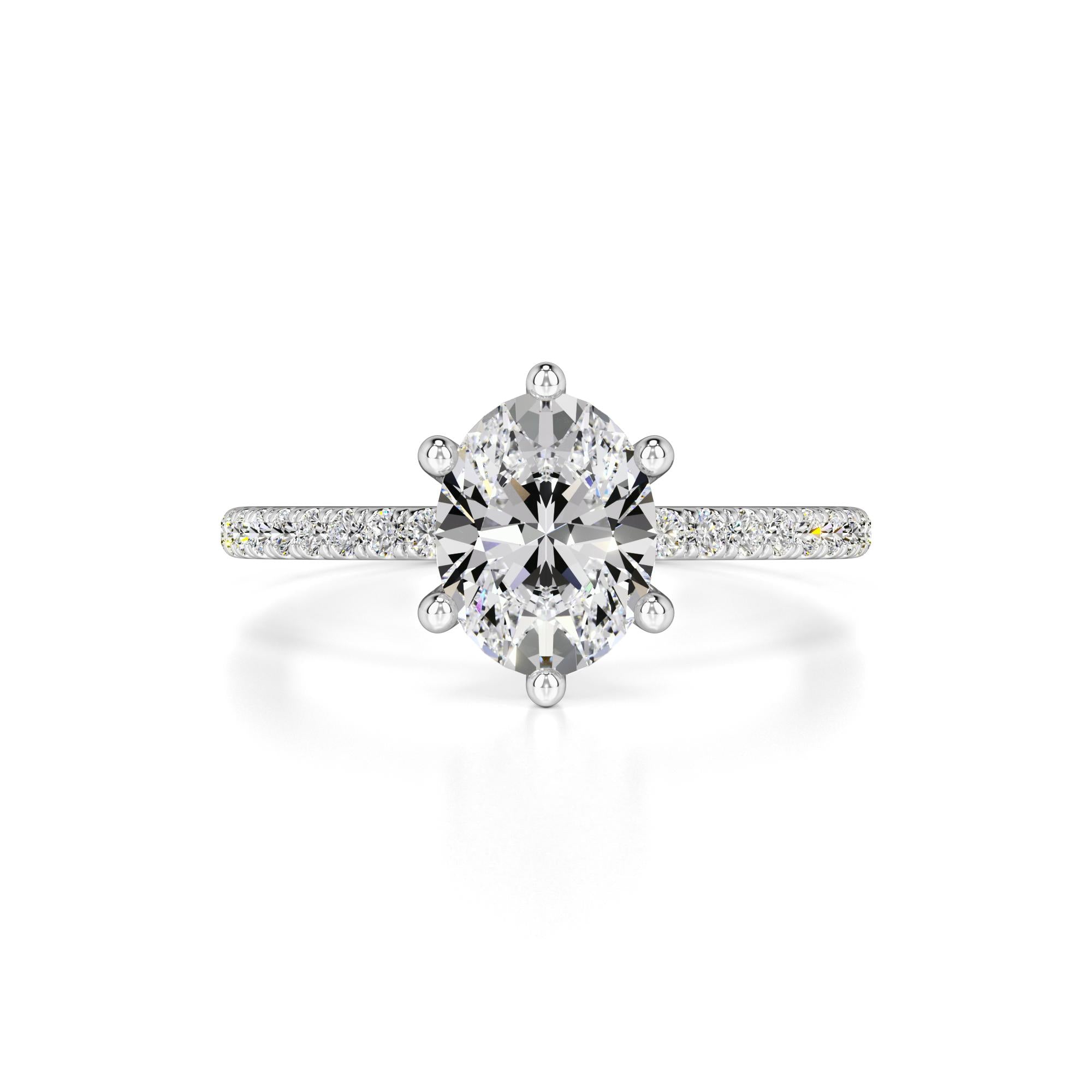 Eva Moissanite & Lab Grown Diamond Ring | White Gold | 1