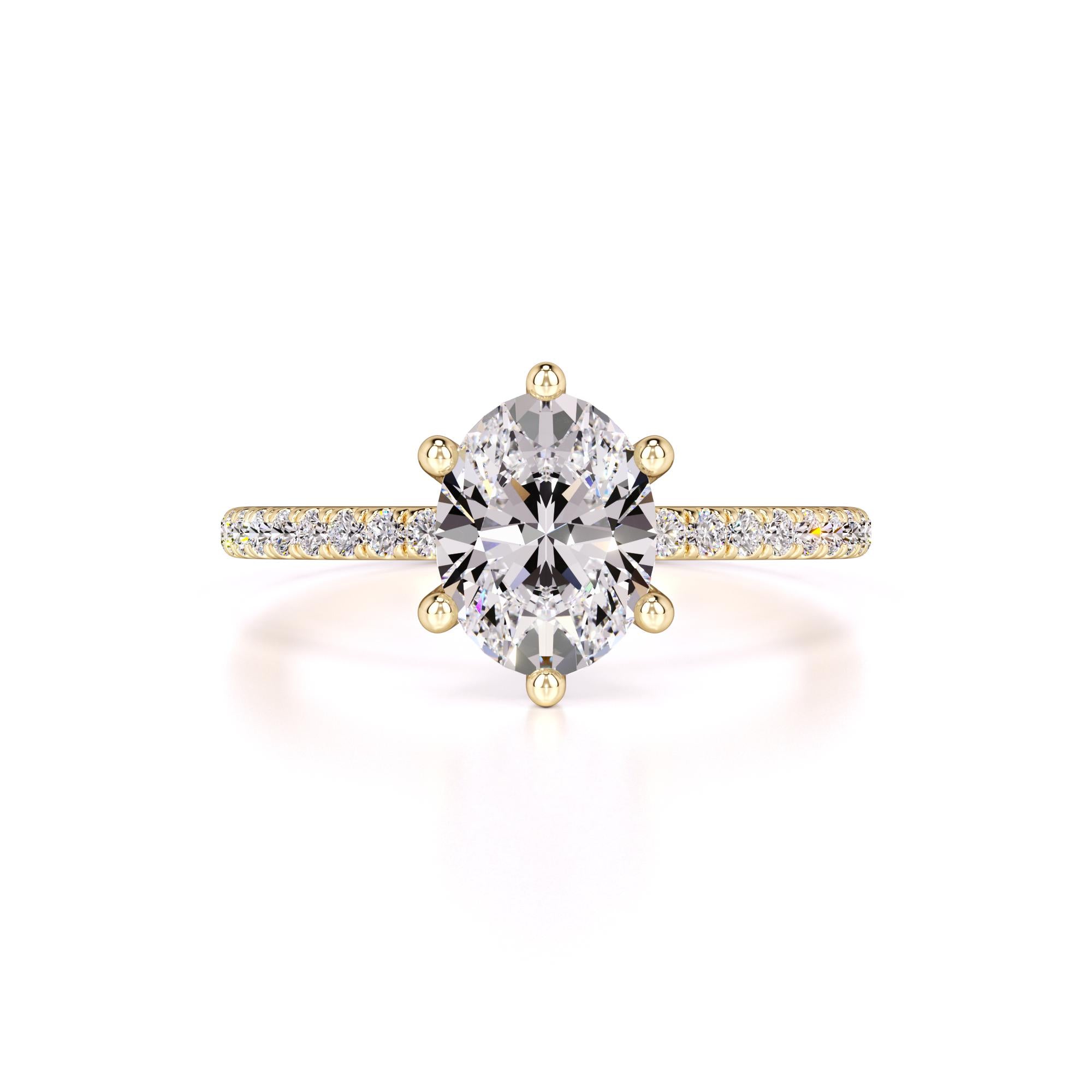 Eva Moissanite & Lab Grown Diamond Ring | Yellow Gold | 1