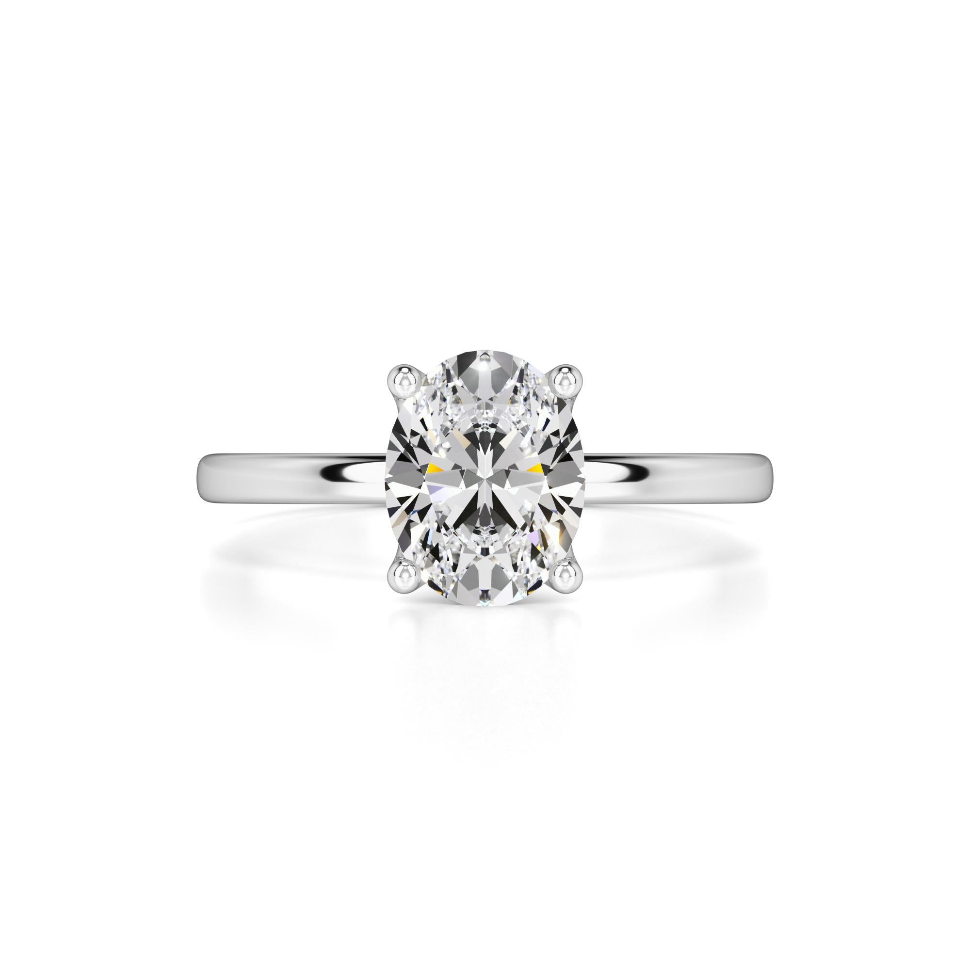 Opal Moissanite Ring | White Gold | 1