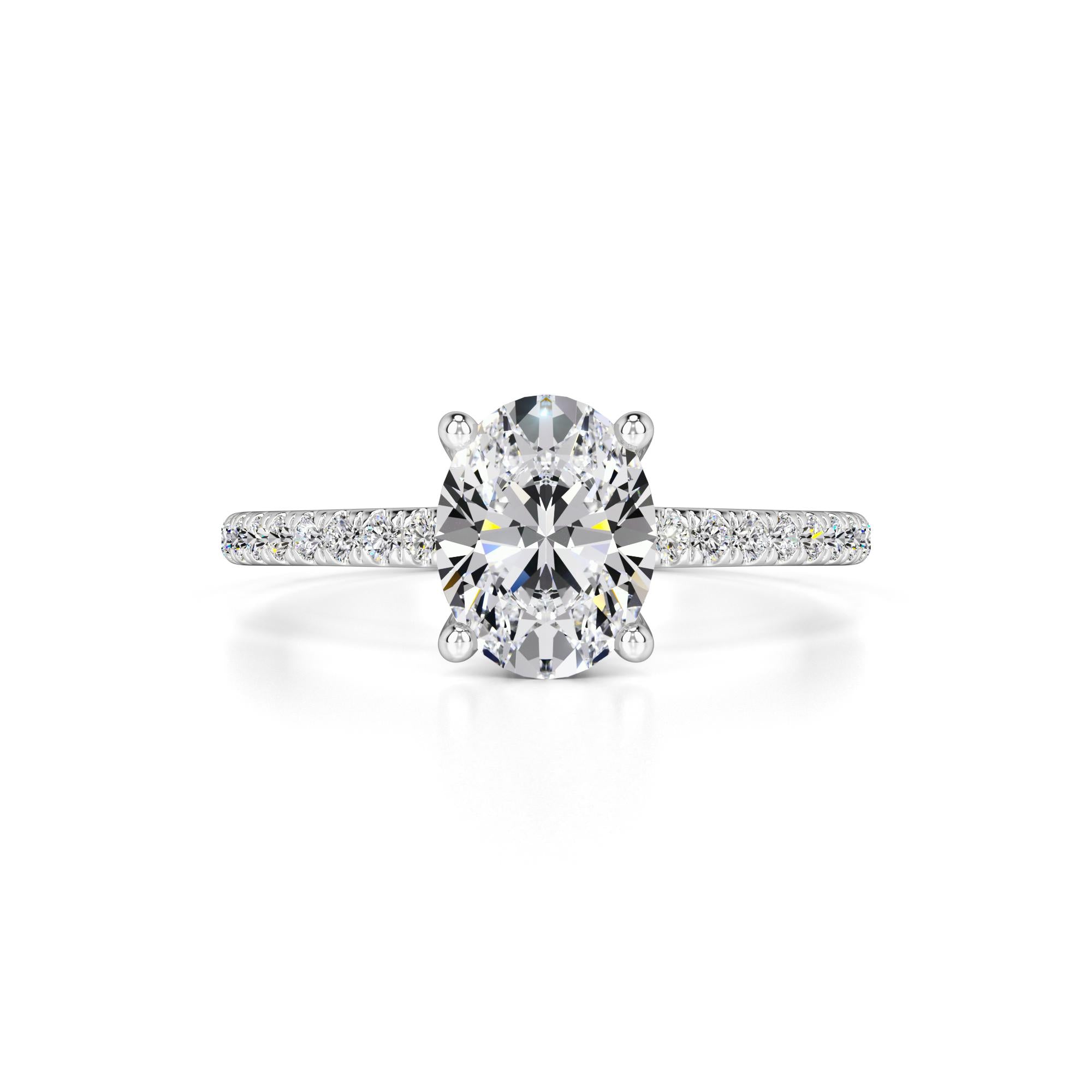 Kara Moissanite & Lab Grown Diamond Ring | White Gold | 1