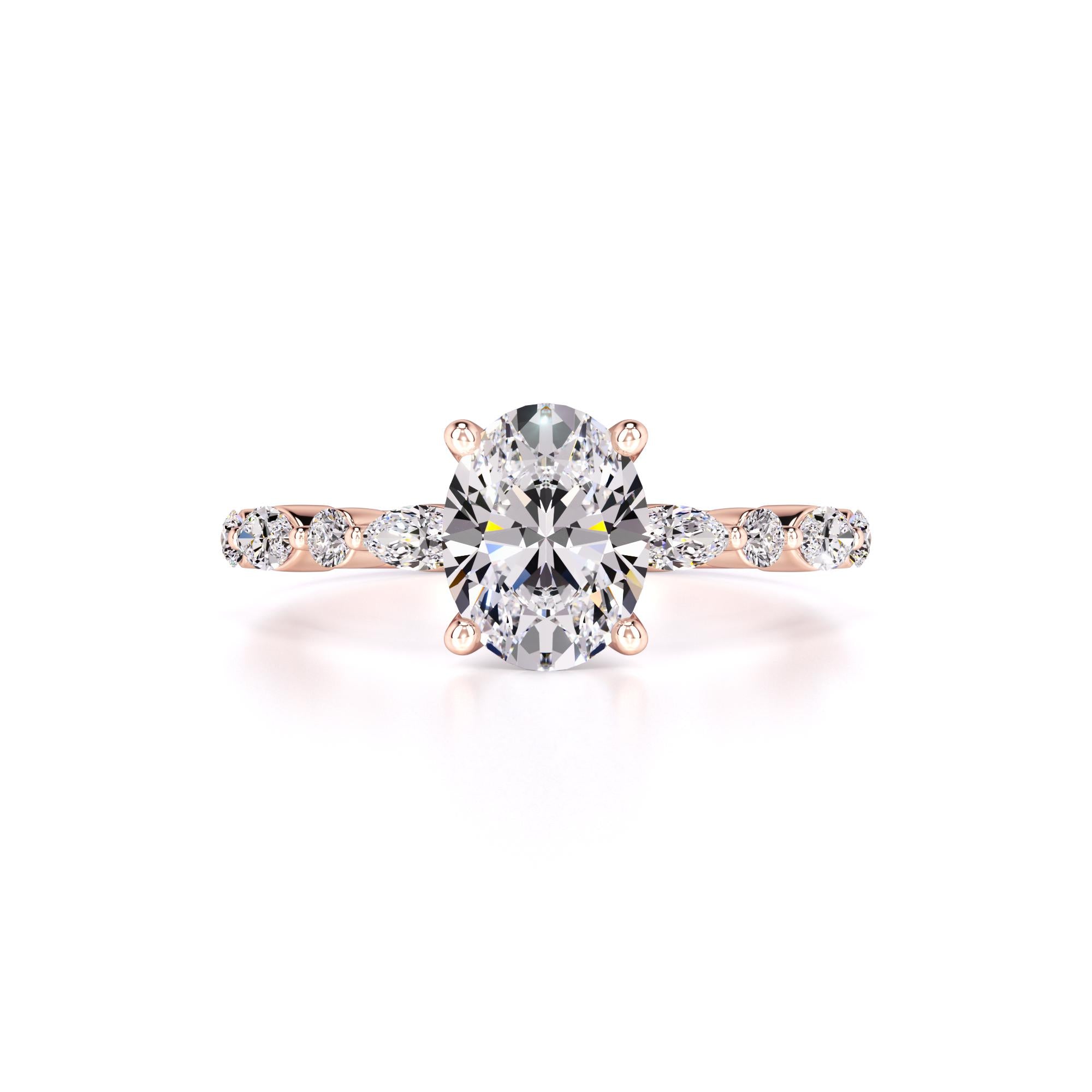 Aria Moissanite & Lab Grown Diamond Ring | Rose Gold | 1