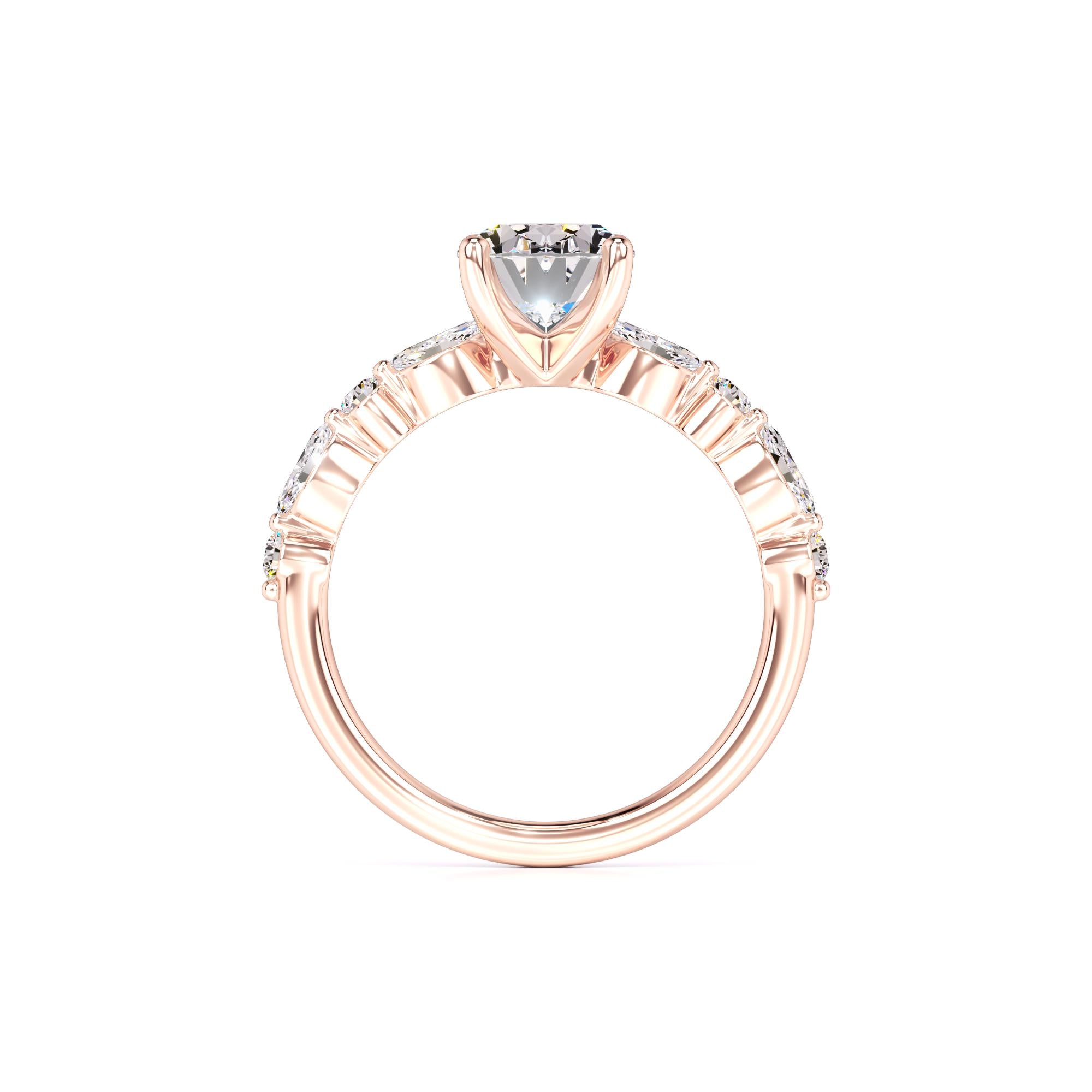 Aria Moissanite & Lab Grown Diamond Ring | Rose Gold | 4