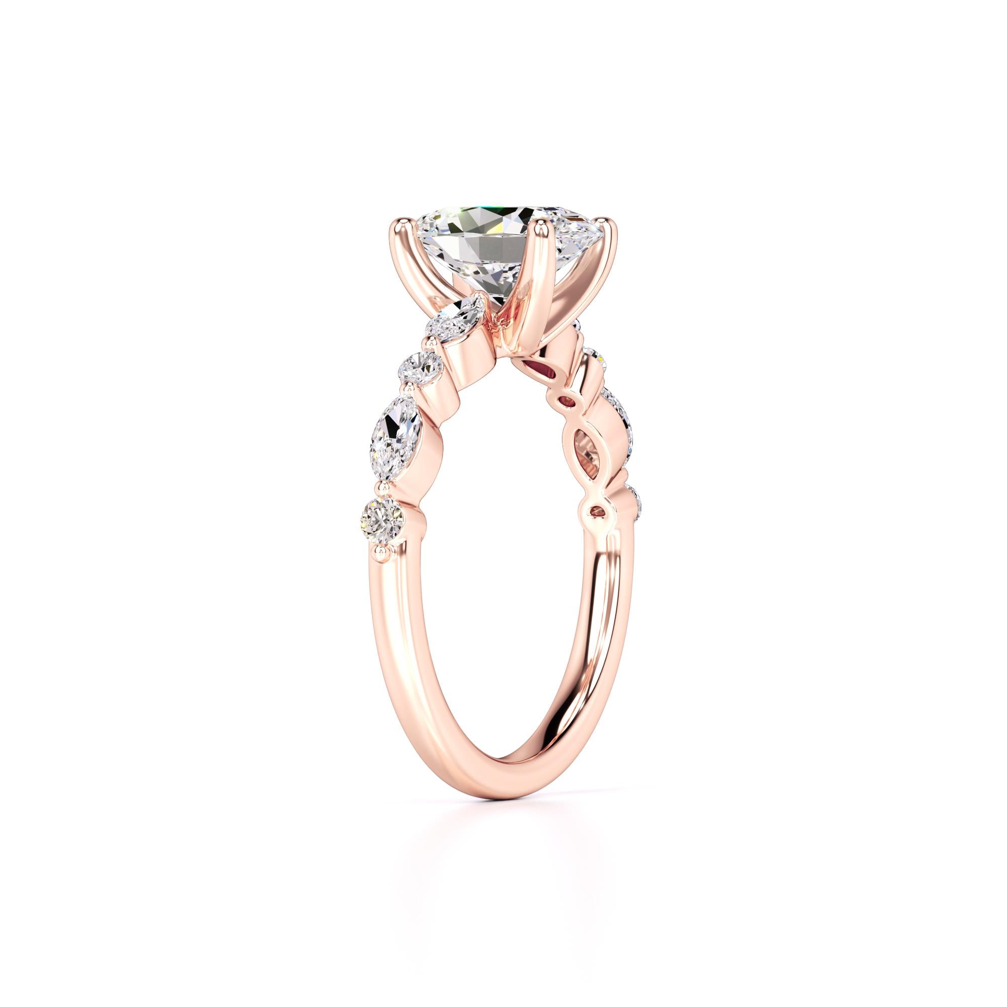 Aria Lab Grown Diamond Ring | Rose Gold | 3