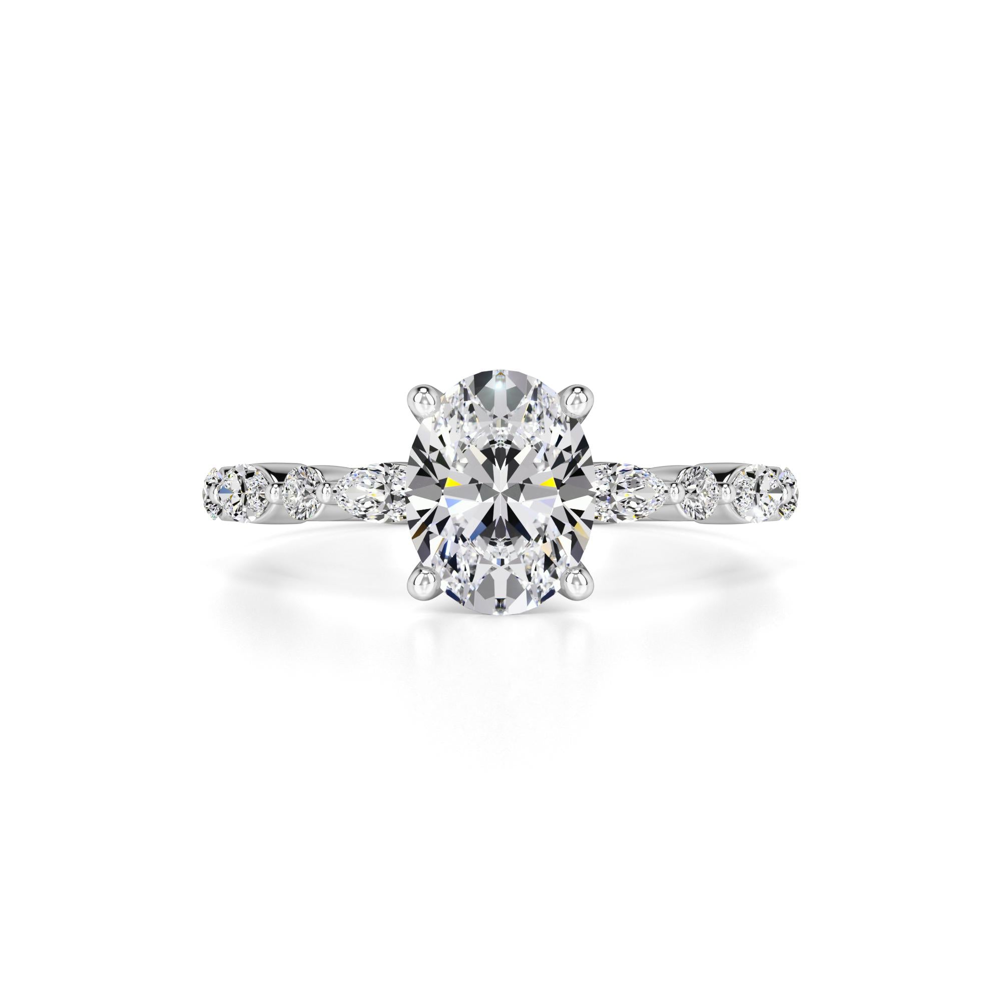 Aria Moissanite & Lab Grown Diamond Ring | White Gold | 1
