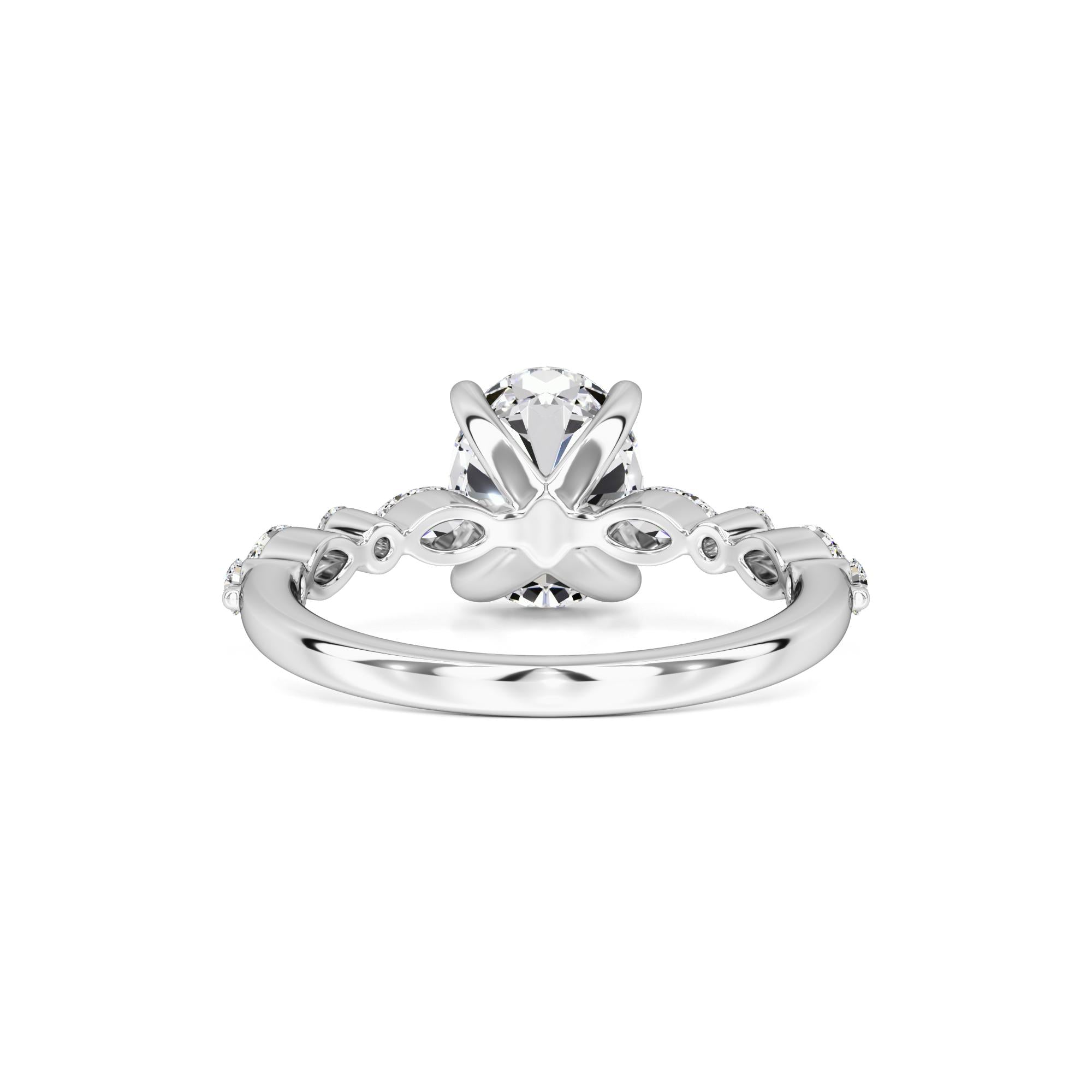Aria Moissanite & Lab Grown Diamond Ring | White Gold | 3