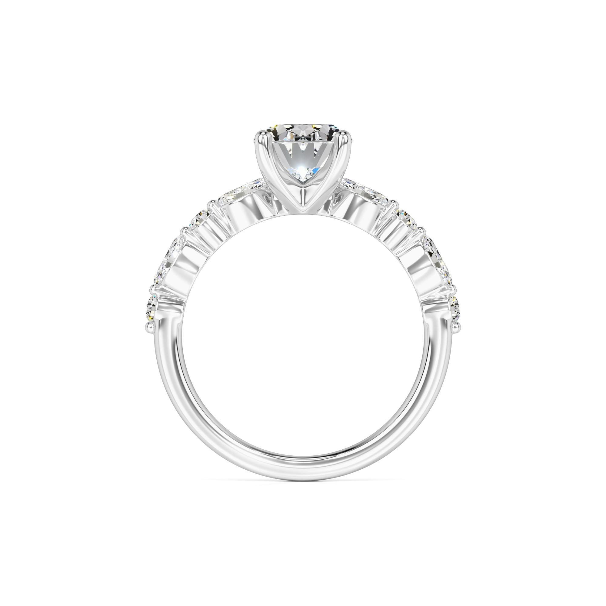 Aria Moissanite & Lab Grown Diamond Ring | White Gold | 4