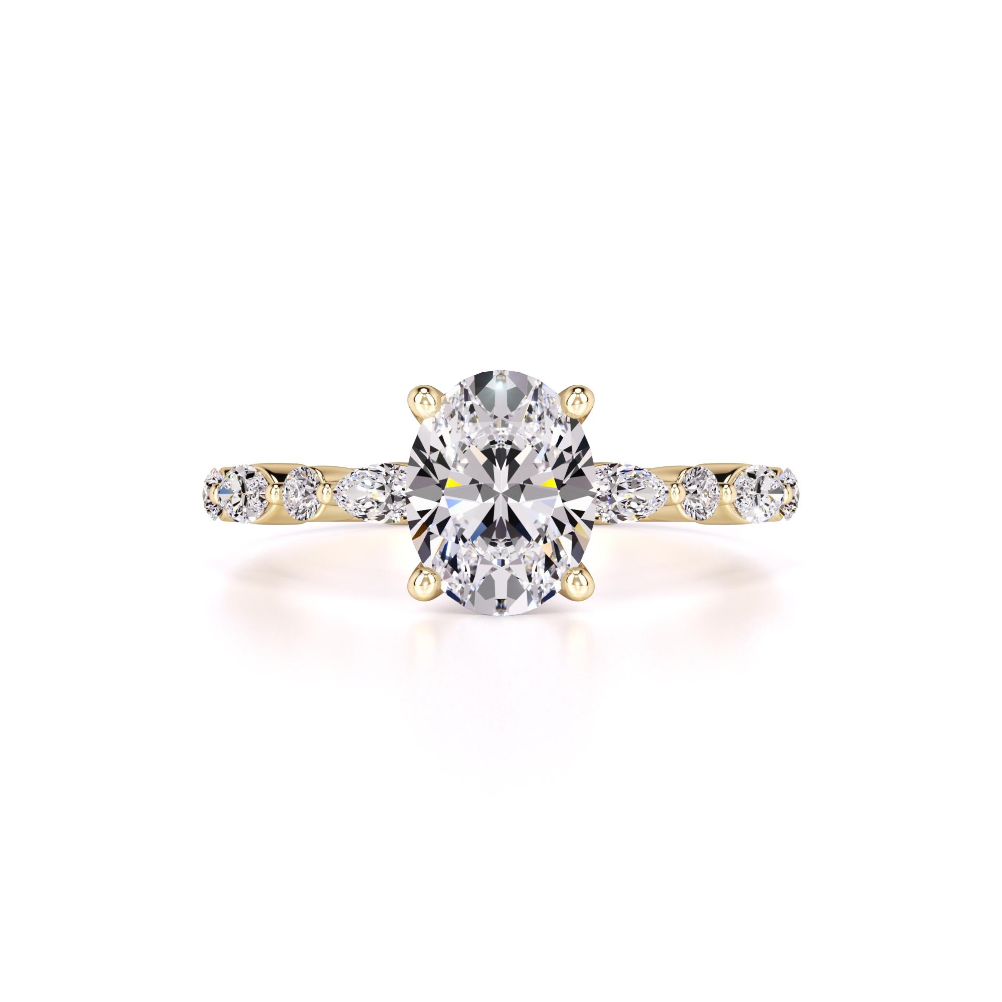 Aria Moissanite & Lab Grown Diamond Ring | Yellow Gold | 1