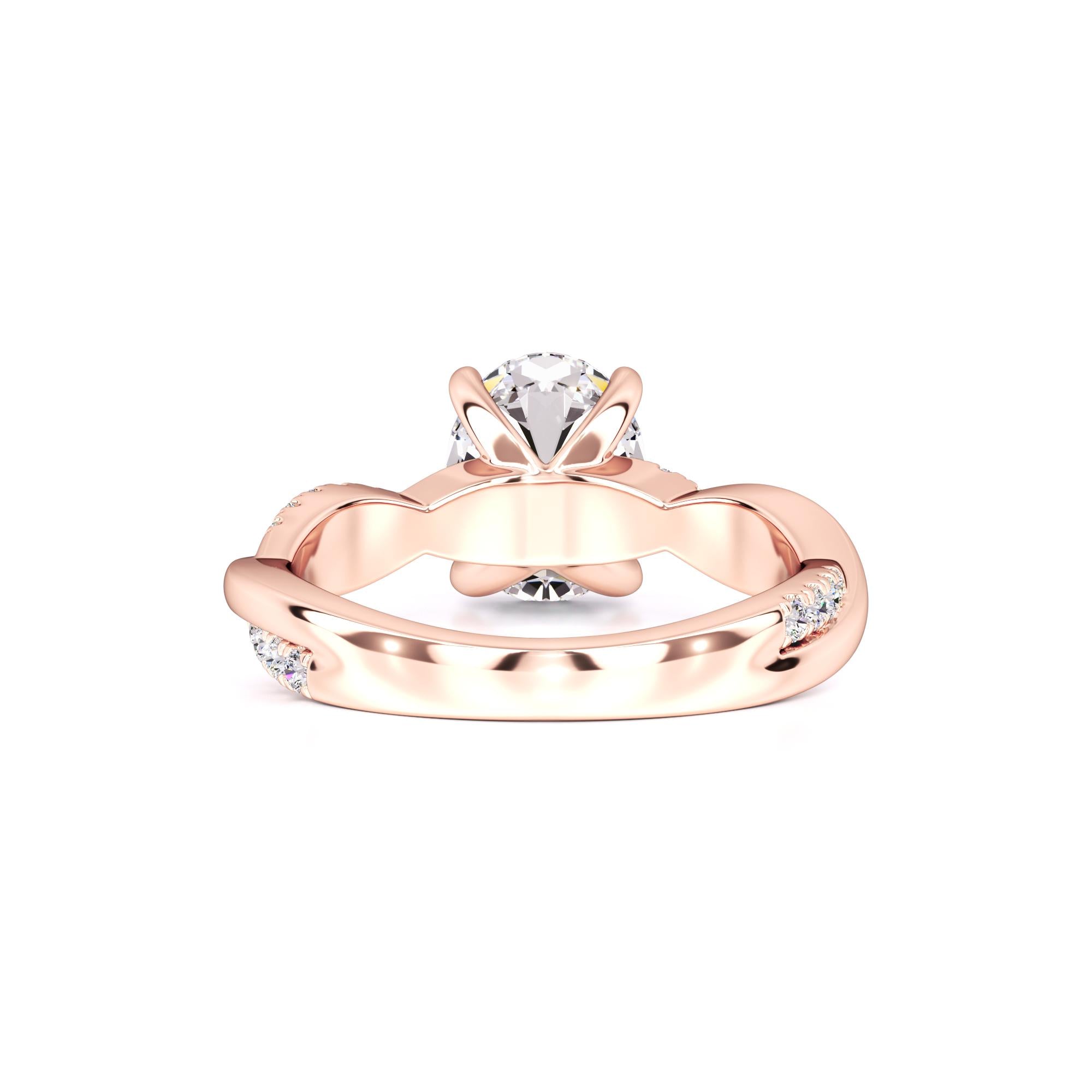 Lacey Moissanite & Lab Grown Diamond Ring | Rose Gold | 3