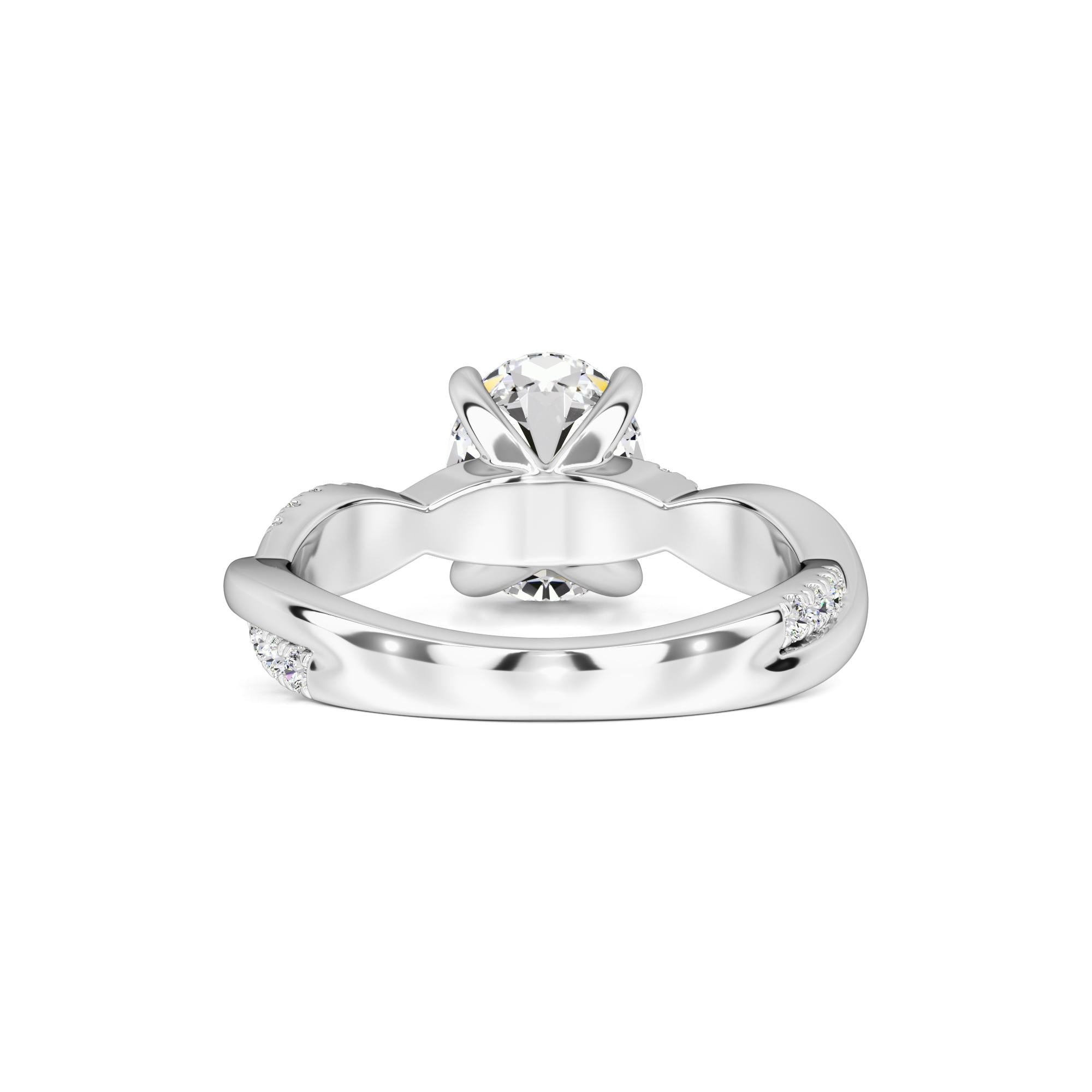 Lacey Moissanite & Lab Grown Diamond Ring | White Gold | 3