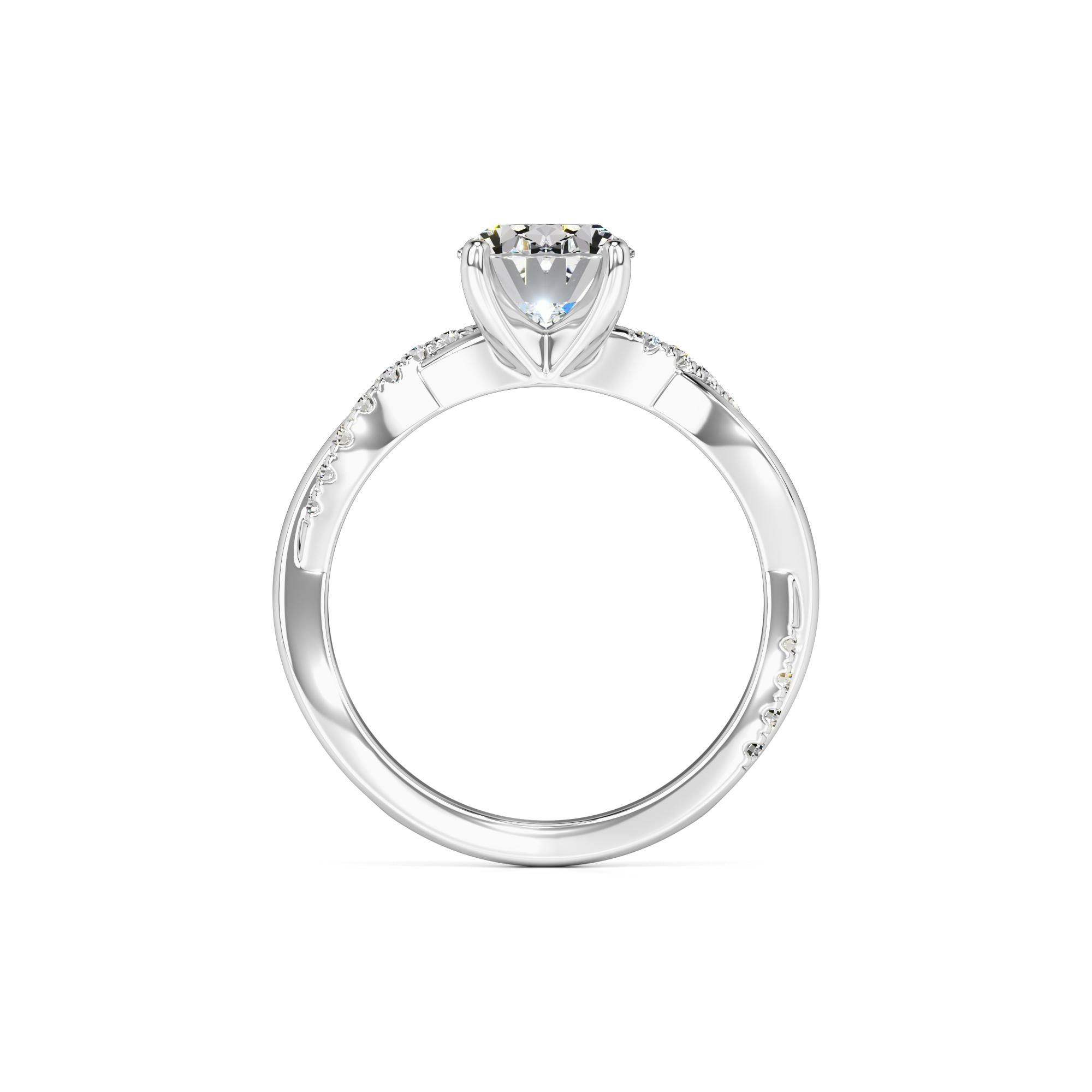Lacey Moissanite & Lab Grown Diamond Ring | White Gold | 4