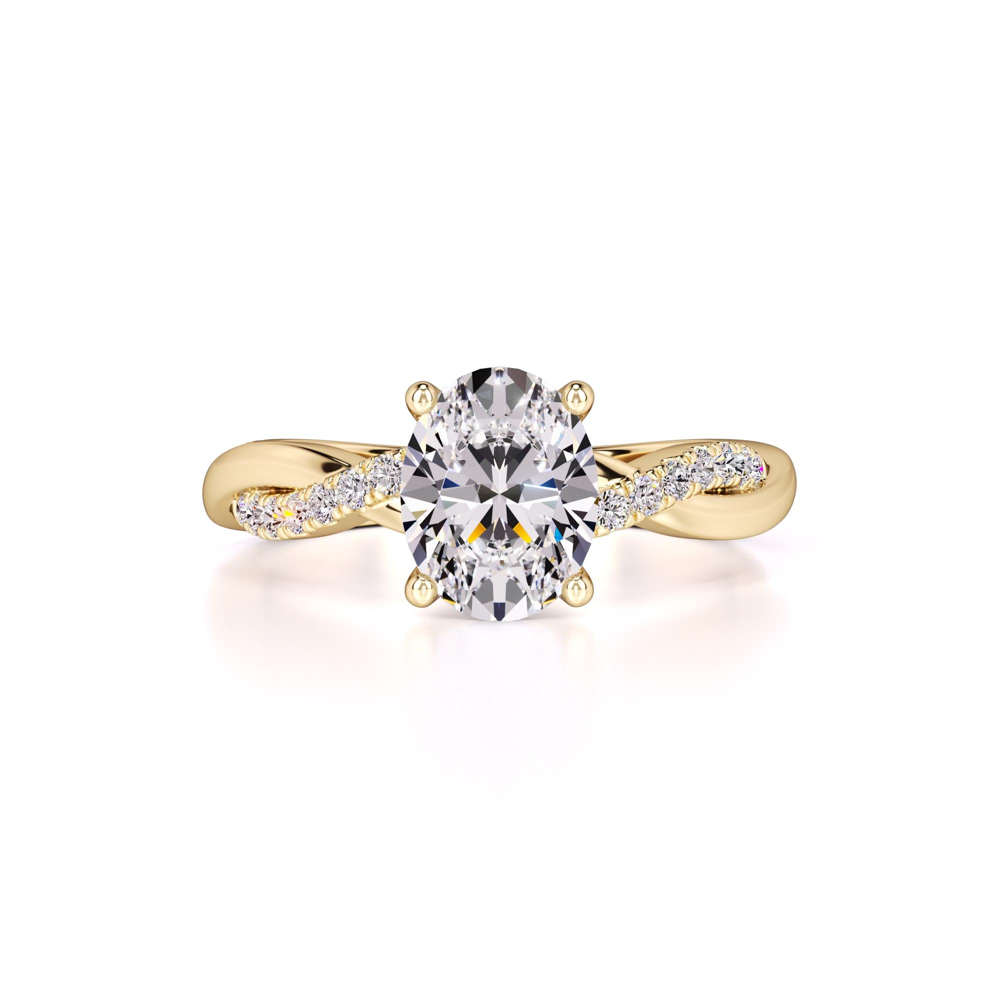 Lacey Moissanite & Lab Grown Diamond Ring | Yellow Gold | 1