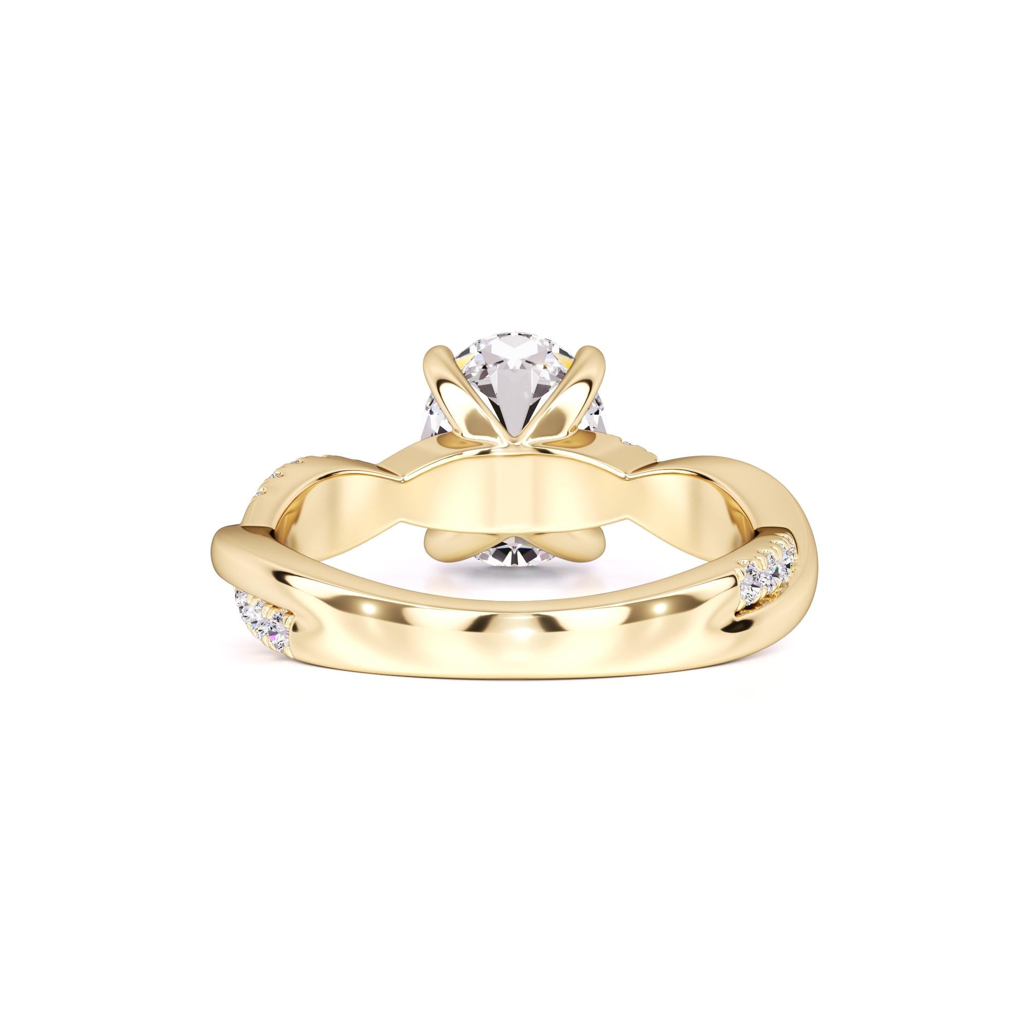 Lacey Moissanite & Lab Grown Diamond Ring | Yellow Gold | 3