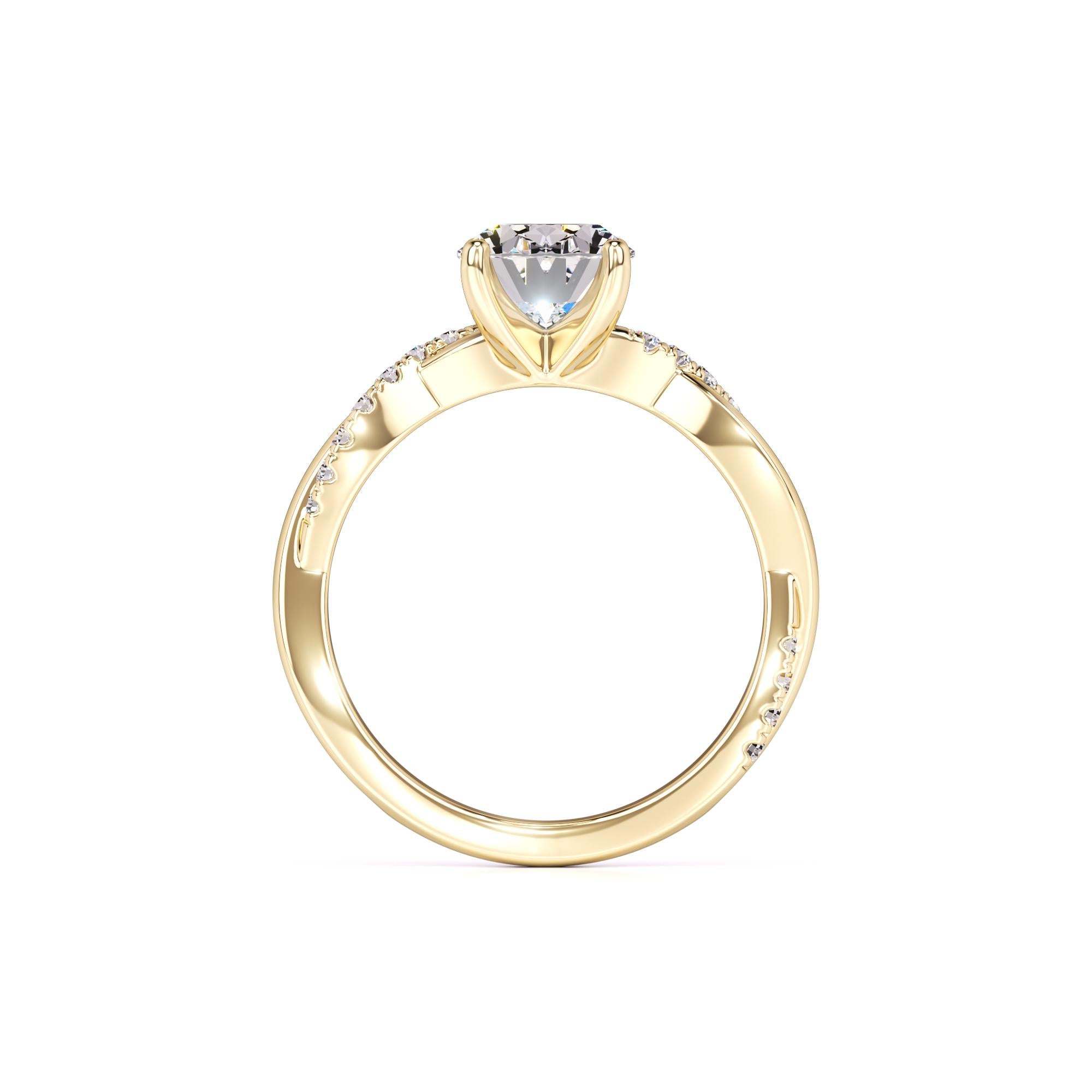 Lacey Moissanite & Lab Grown Diamond Ring | Yellow Gold | 4