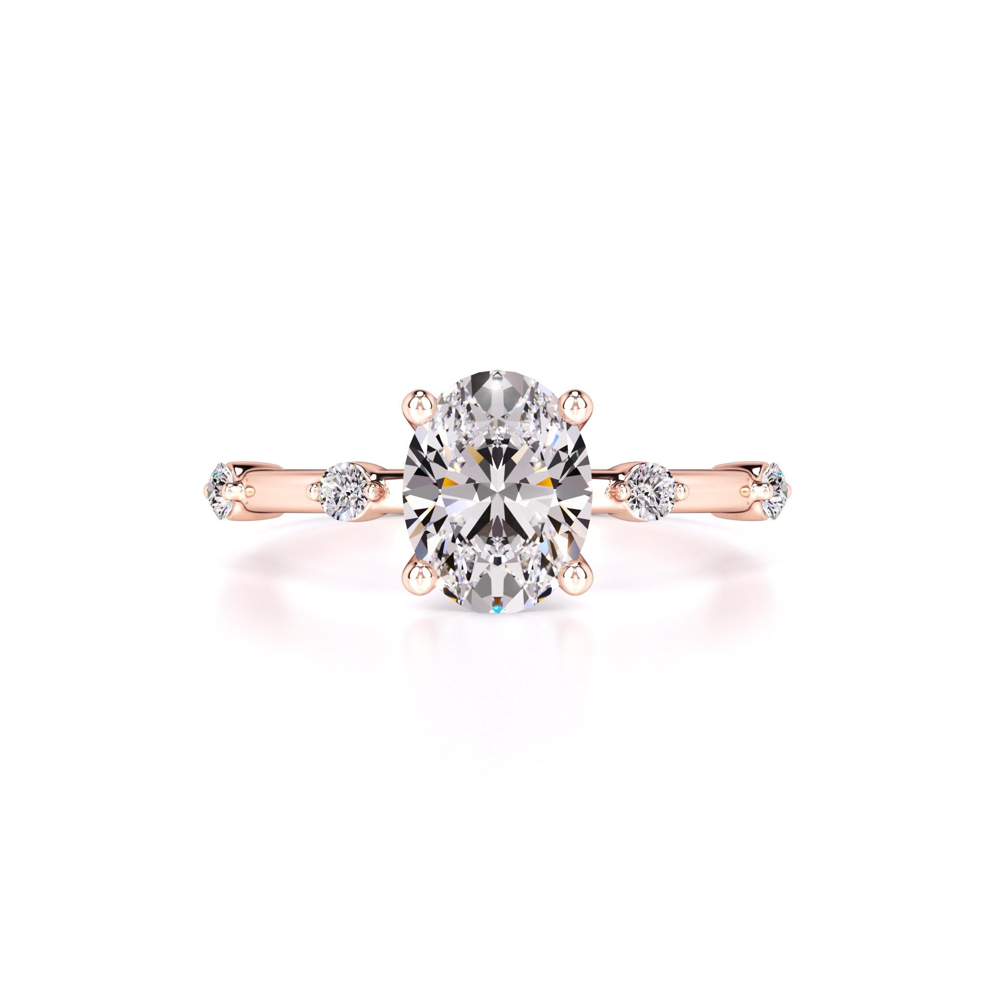 Ruby Moissanite & Lab Grown Diamond Ring | Rose Gold | 1
